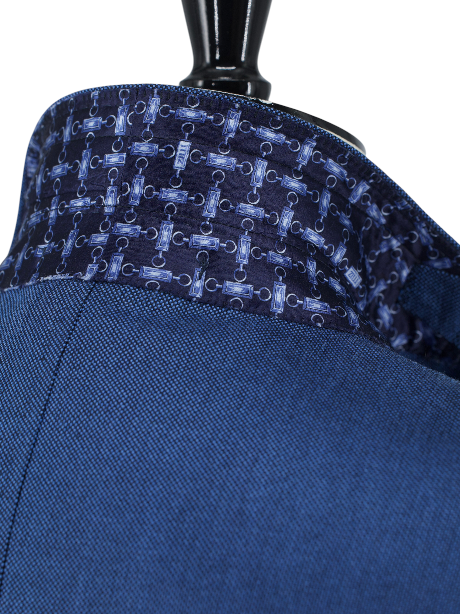 Zilli Blue Silk & Cotton Pinpoint Jacket