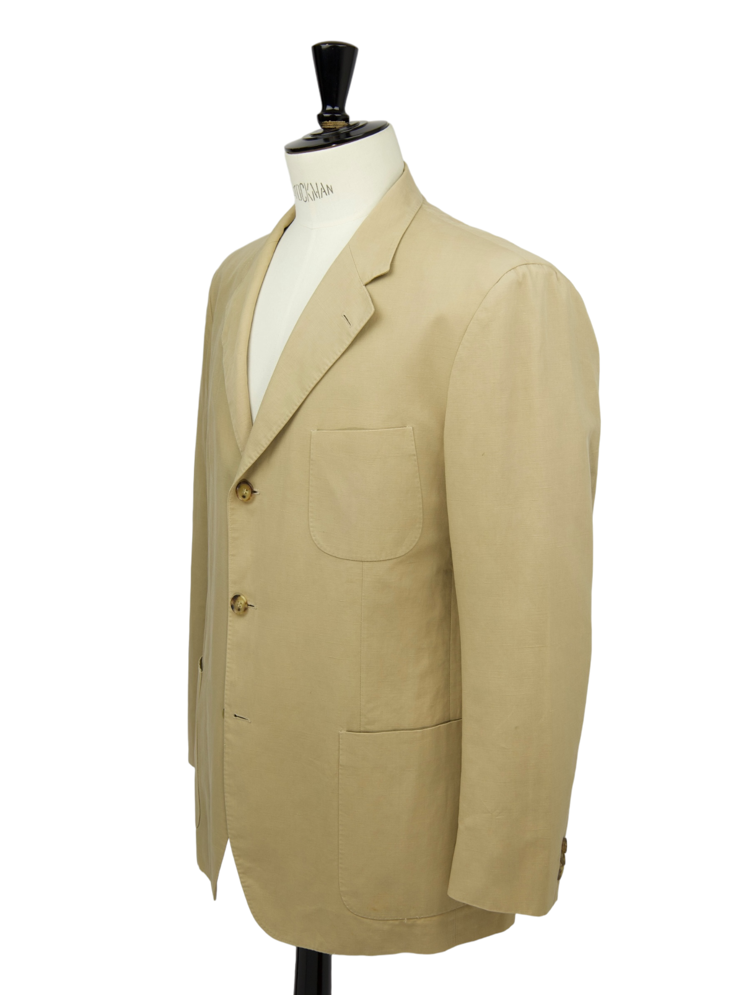 Loro Piana Beige Vintage Cotton & Hemp Safari Style Blazer