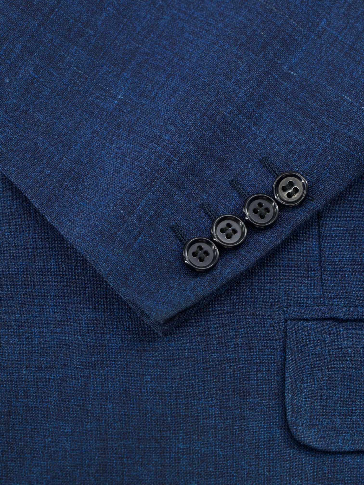 Brioni Cobalt Blue Wool & Linen Melange Cesare Jacket