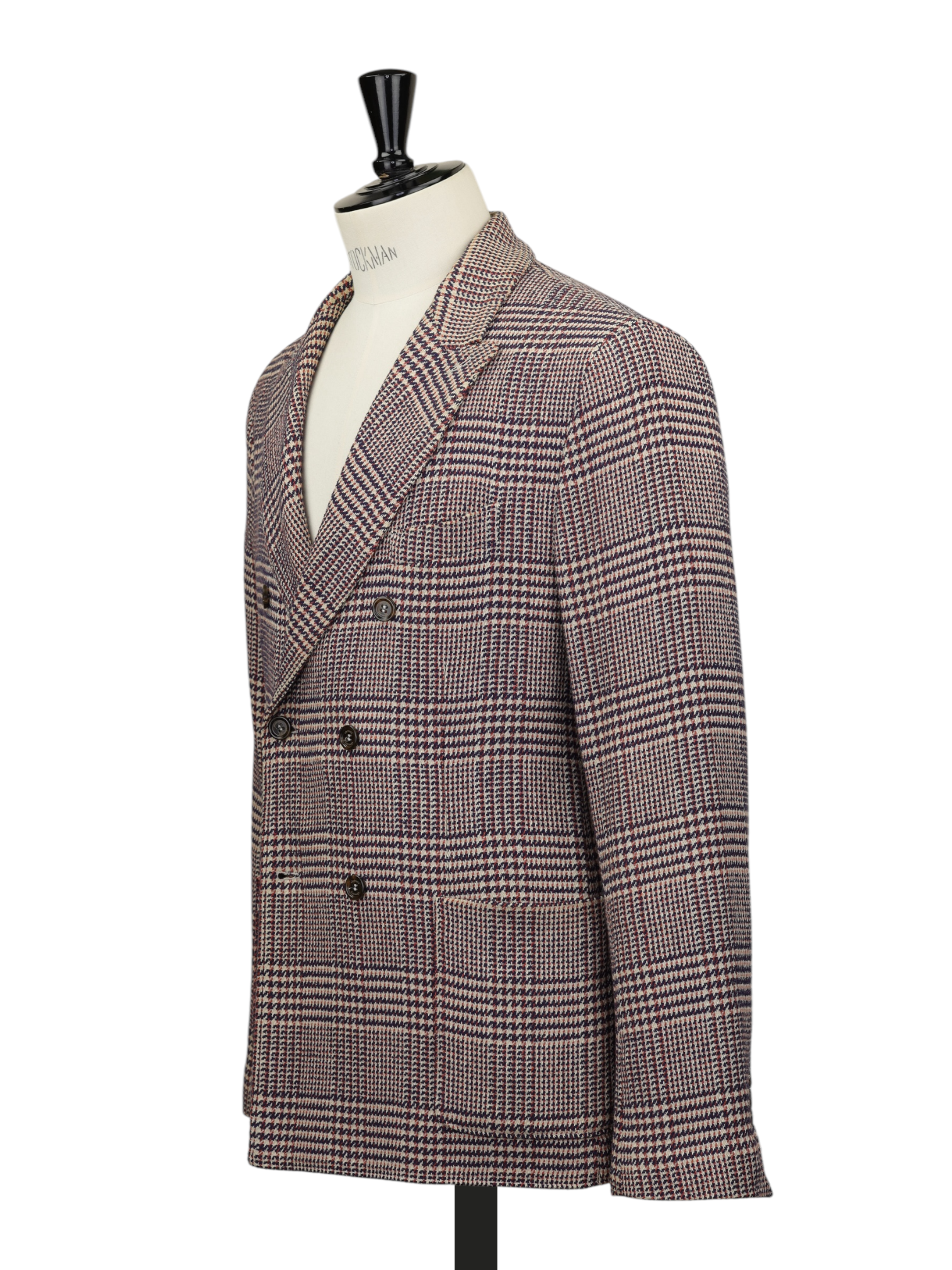 Eleventy Light Brown Tweed Double-Breasted Prince of Wales Jacket