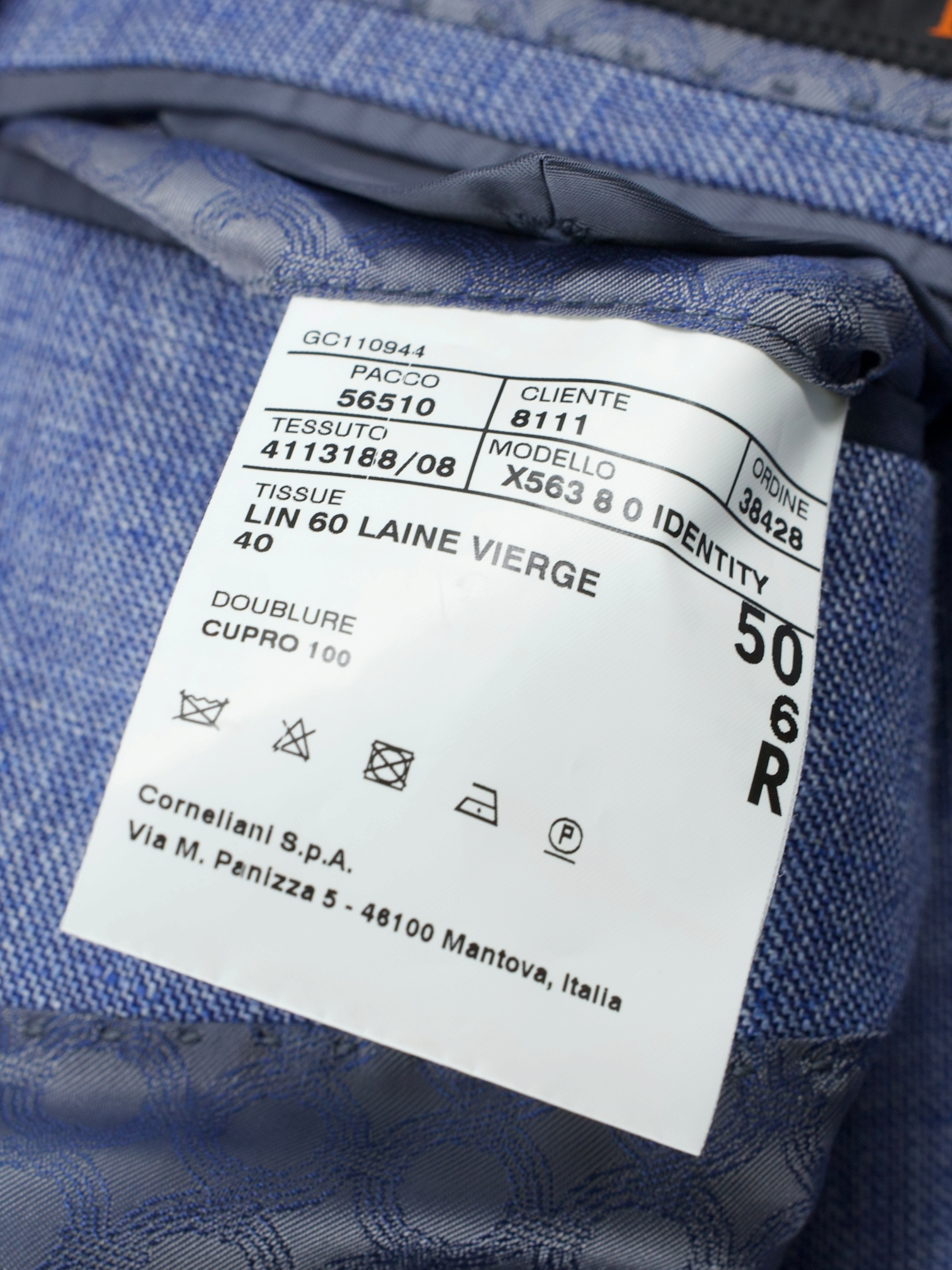 Corneliani ID Ice Blue Linen & Wool Melange Vespa Jacket