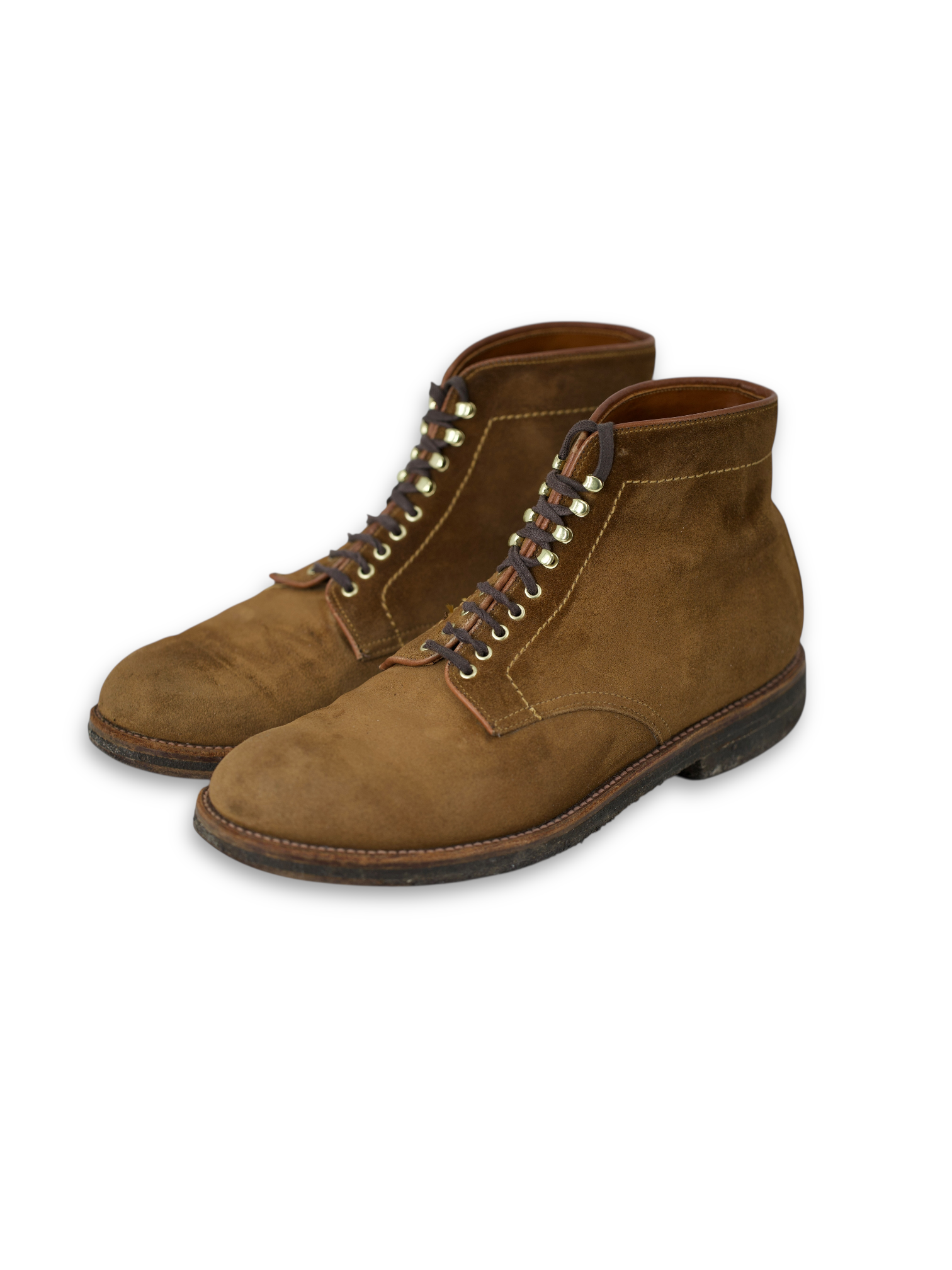 Alden Light Brown Plain Toe Snuff Suede 4511HC Boot