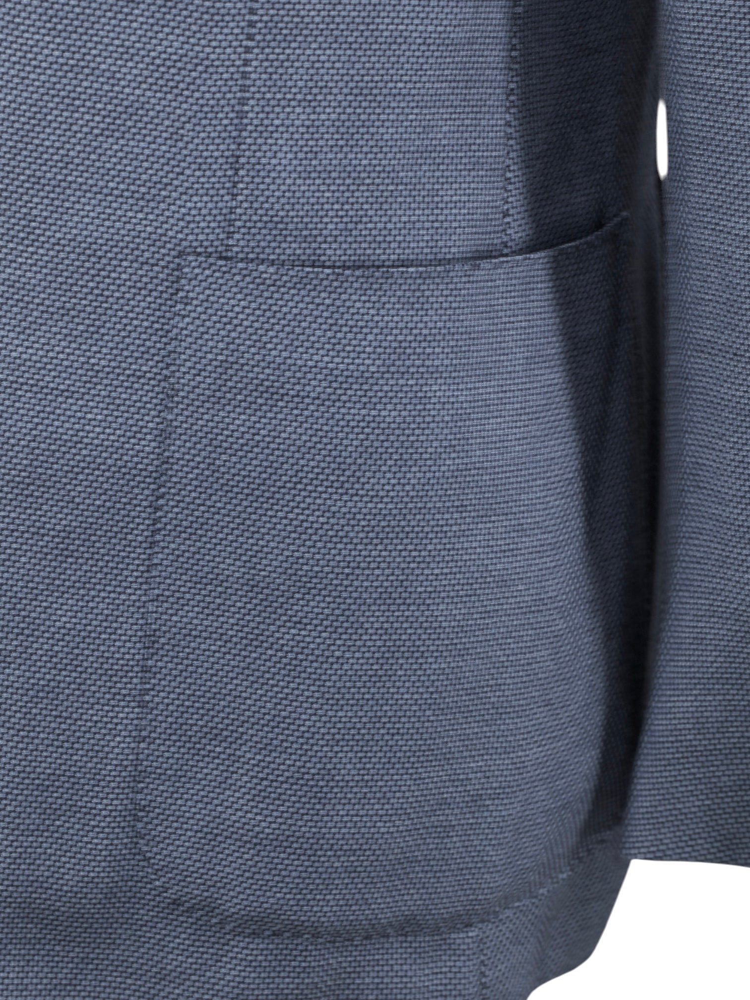 Ermenegildo Zegna Steel Blue Cotton, Cashmere & Rayon Micro-Pattern "Street" Jacket