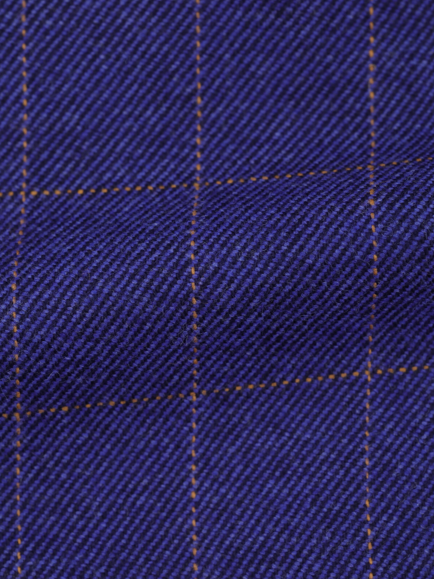 Cesare Attolini Cobalt Blue & Orange Wool Cashmere Windowpane Jacket