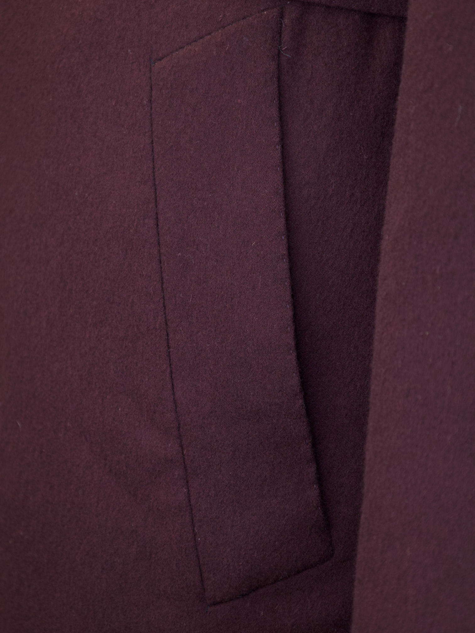 Corneliani Wine Red Extra-Fine Brushed Wool Belted Carcoat