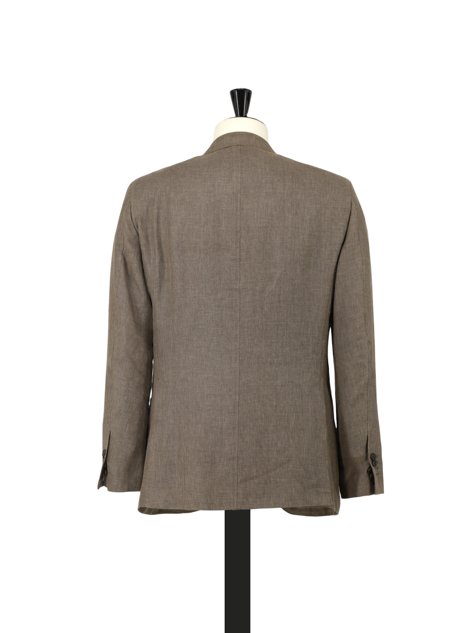 Caruso Light Brown Wool, Silk & Linen Plain-Weave Jacket