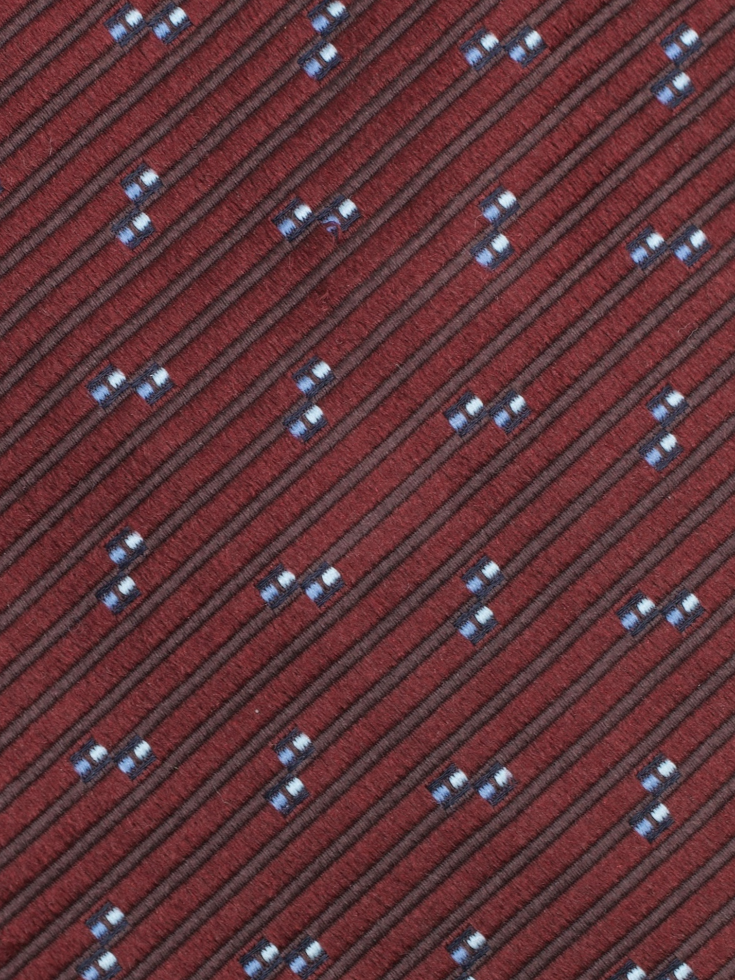 Ermenegildo Zegna Burgundy & Light Blue Vintage Pattern Tie
