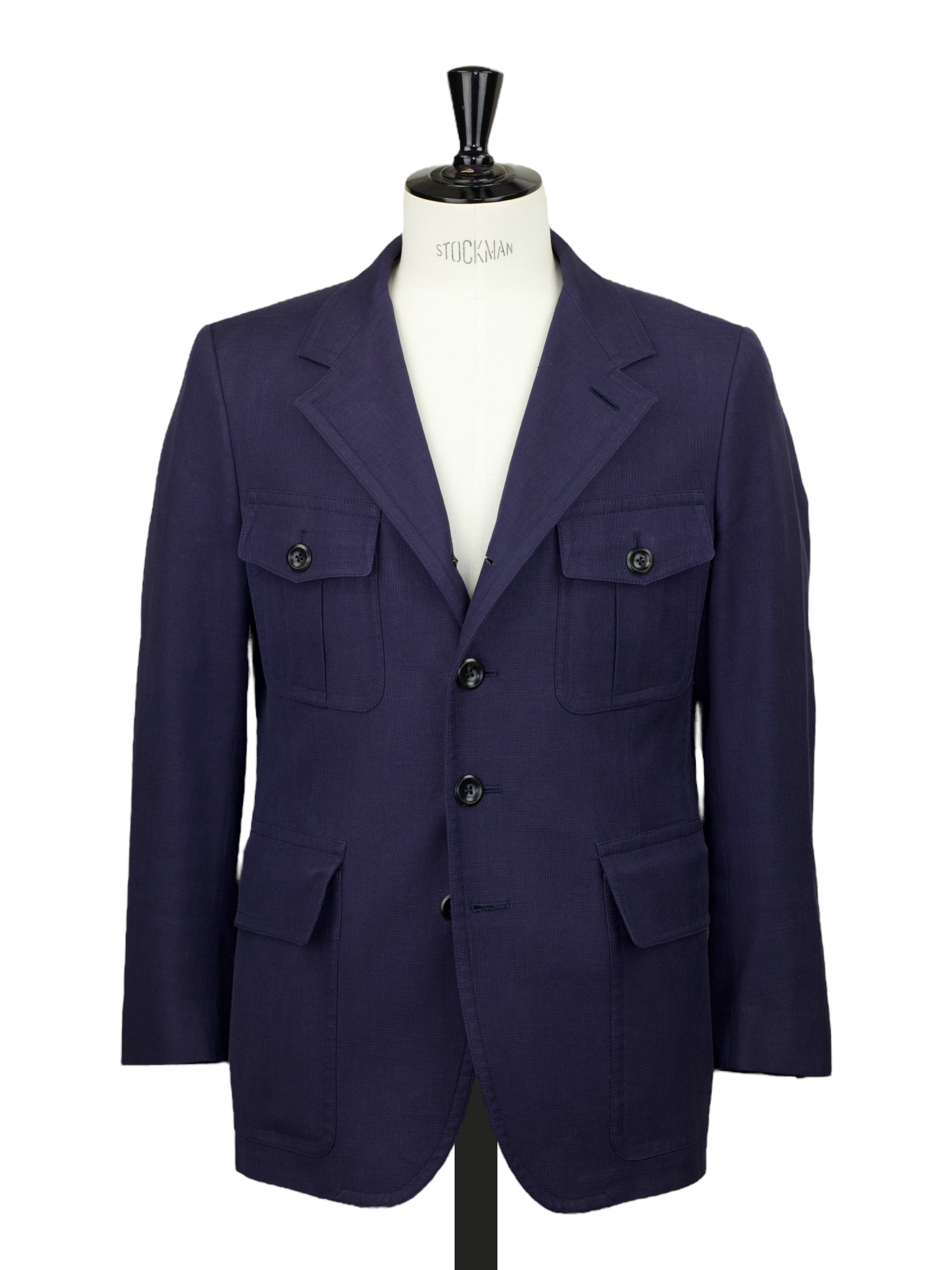 Tom Ford Dark Blue Linen, Wool & Silk Urban-Safari Jacket