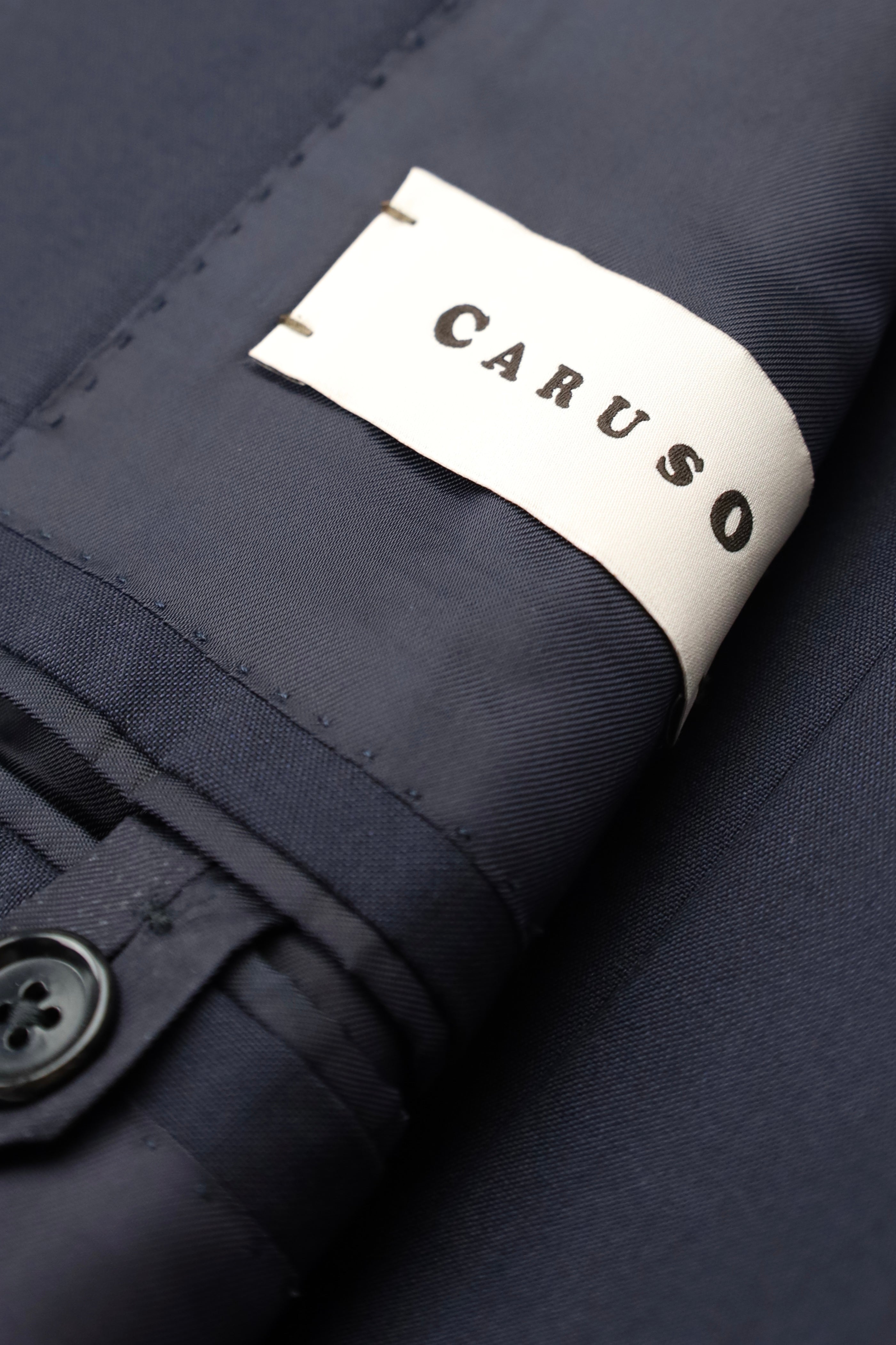 Caruso Navy 3-Piece Wool & Mohair Suit