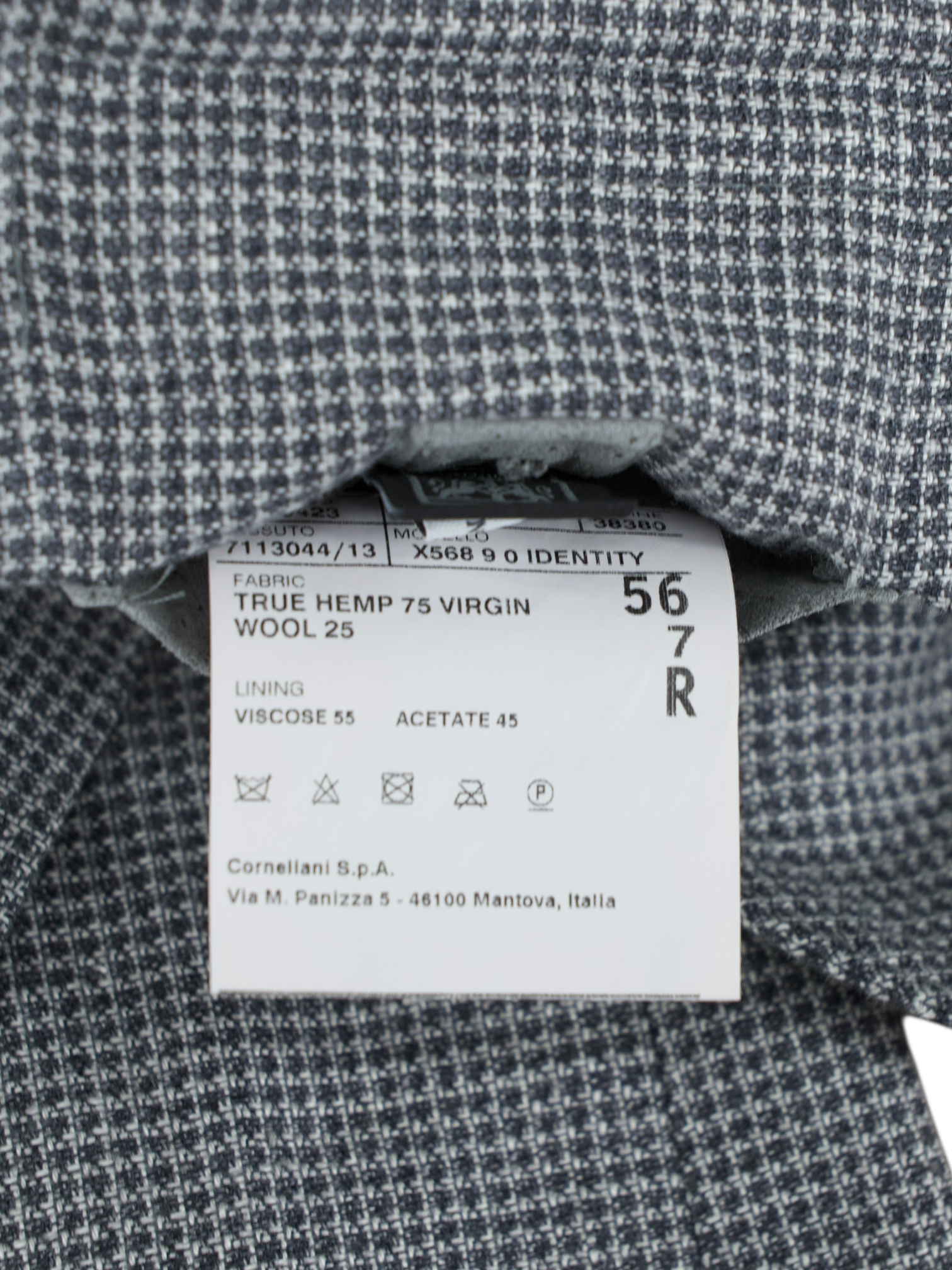 Corneliani ID Grey Hemp & Wool Micro-Pattern "Light Living" Jacket