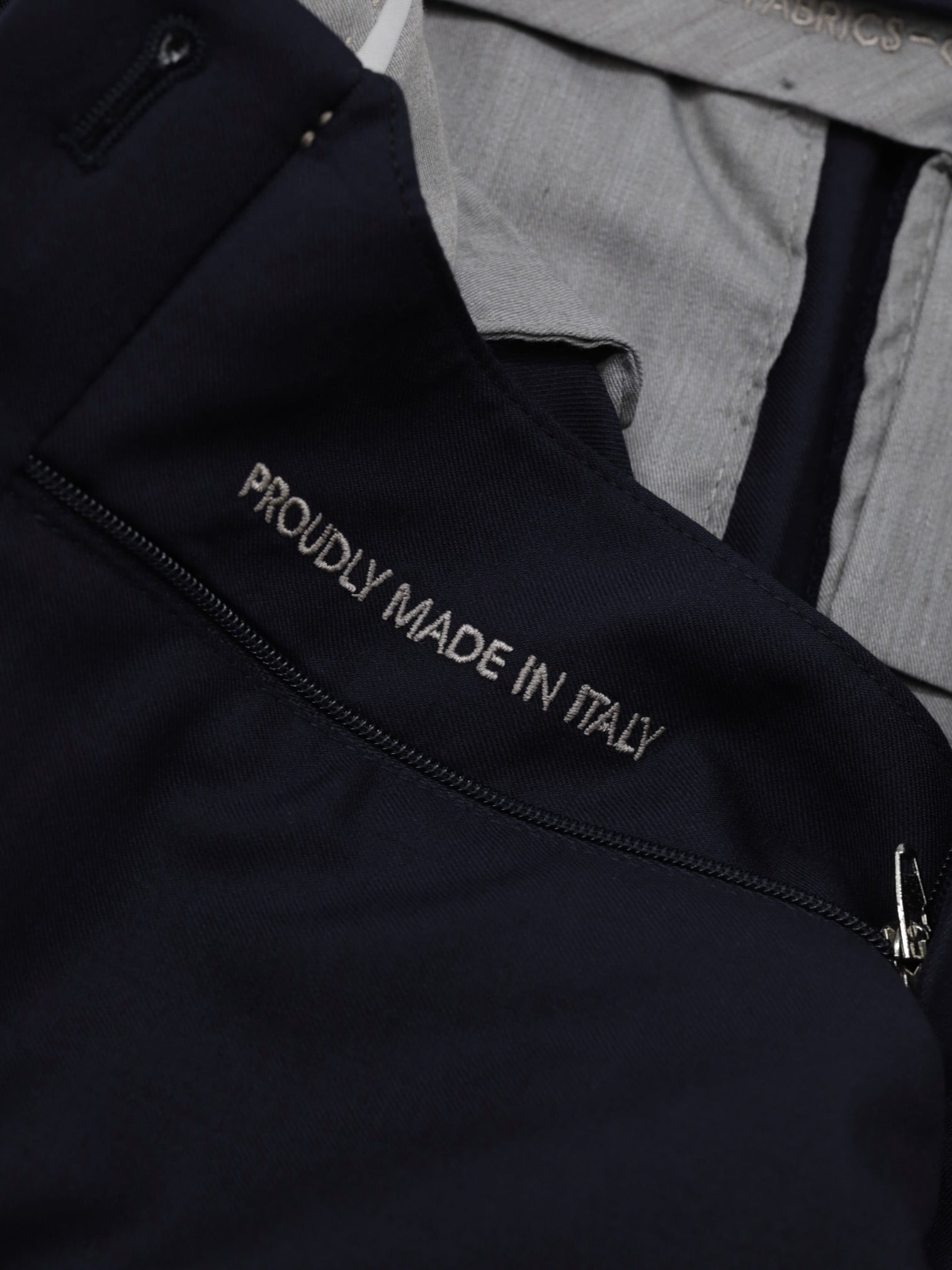 Berwich Navy Wool & Silk Side-Adjuster "Platinum" Trousers