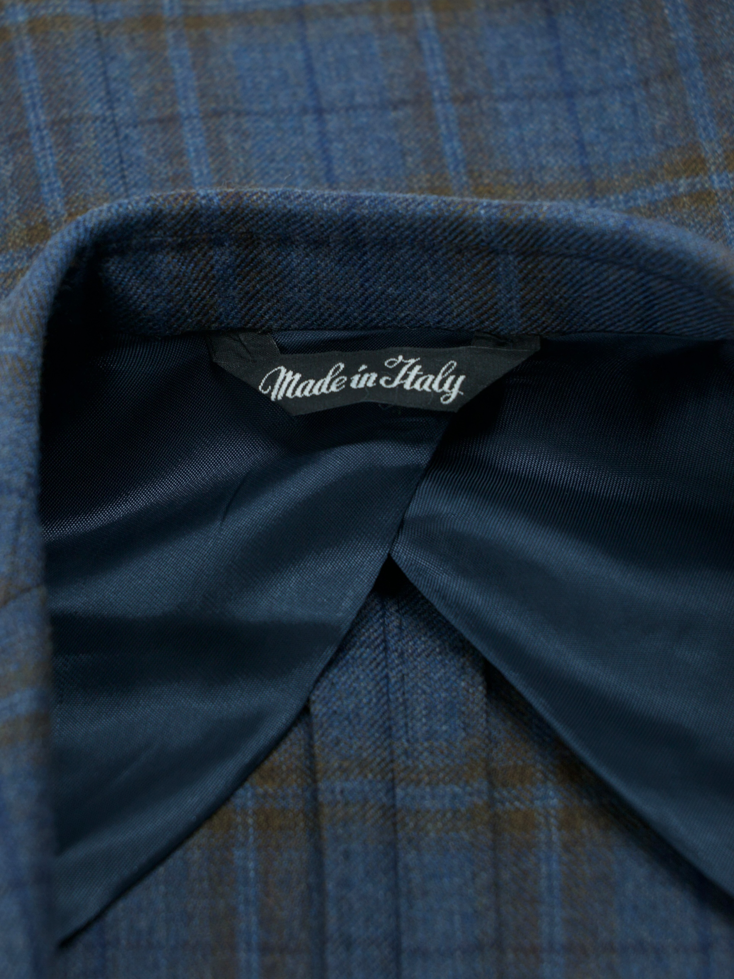 Cordone Steel Blue & Brown Pure-Wool Overcheck Jacket