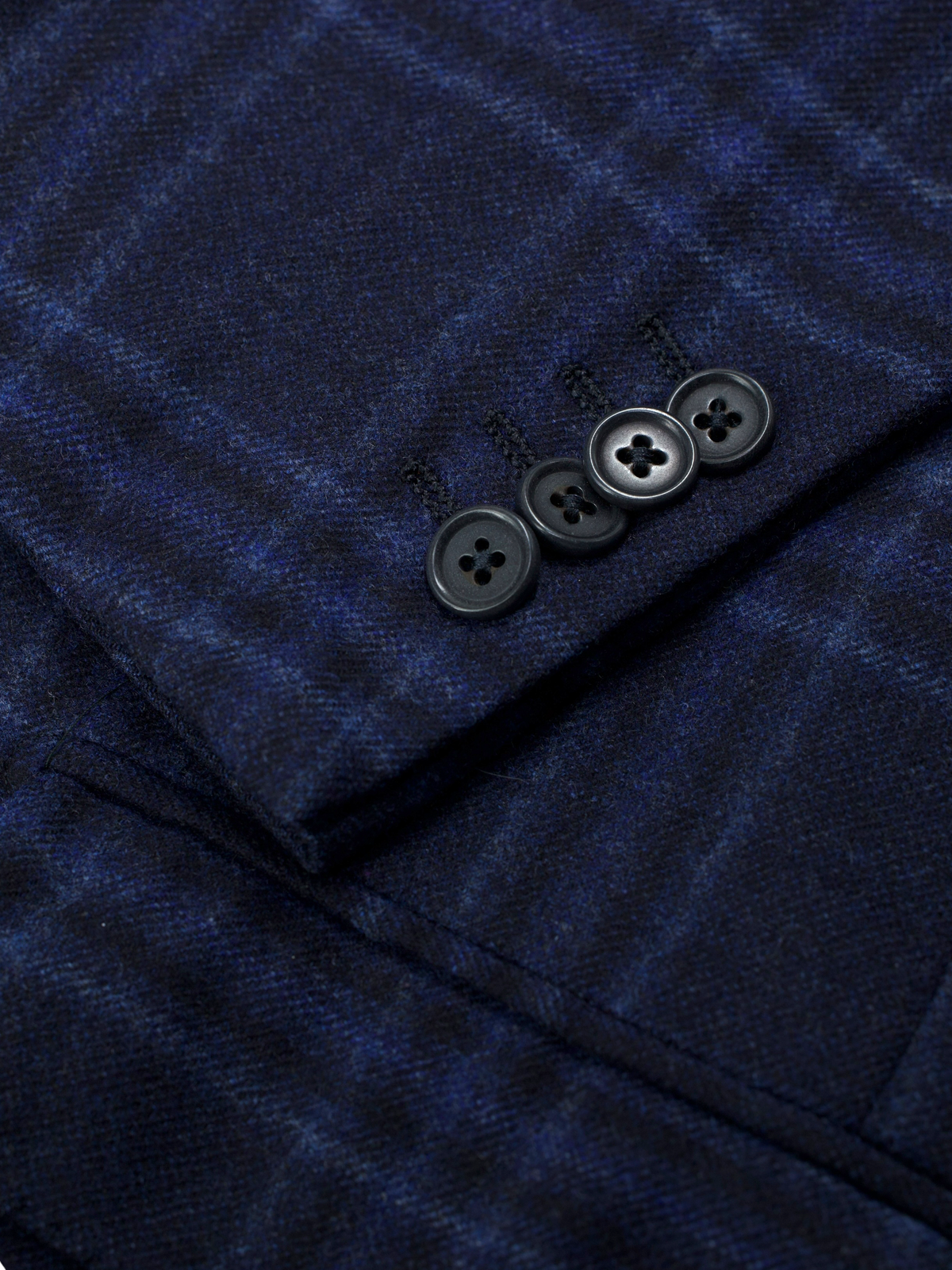 Ermenegildo Zegna Royal Blue Wool & Trofeo-Cashmere Checkered Jacket