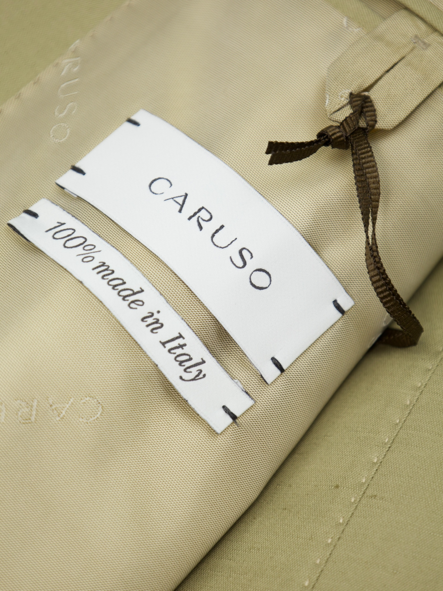 Caruso Khaki Cotton & Linen Aida Suit