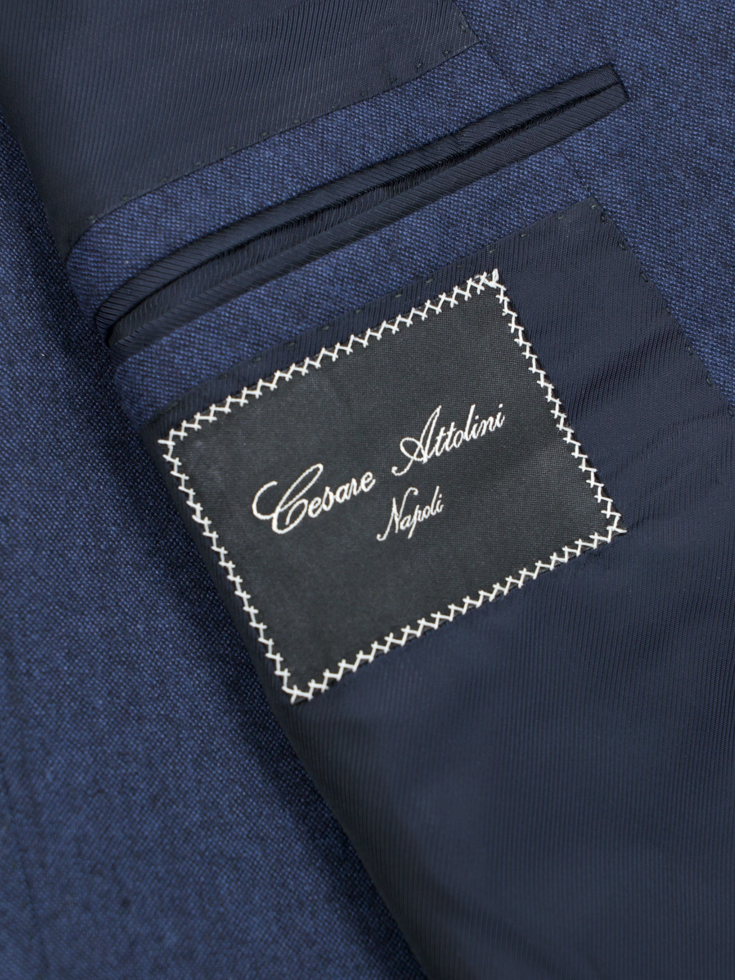 Cesare Attolini Blue Wool & Cashmere Micro Pattern Jacket