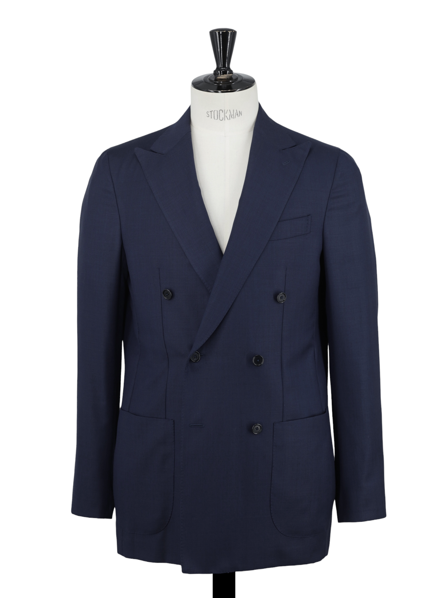 E. Formicola Navy Double-Breasted Fine-Wool Lungo Suit