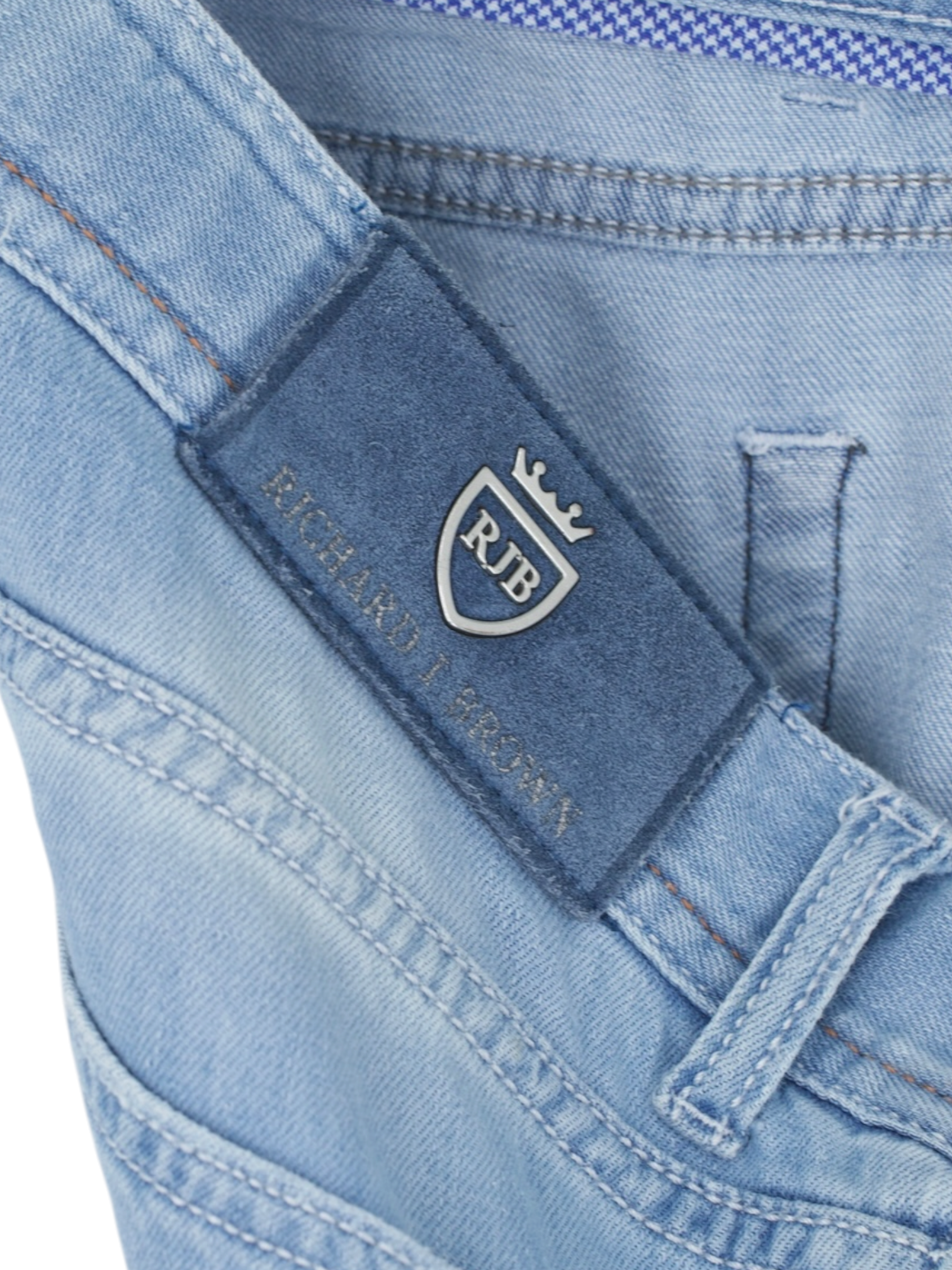 Richard J. Brown Light Blue Cotton, Linen & Lyocell "Tokyo-S" Jeans