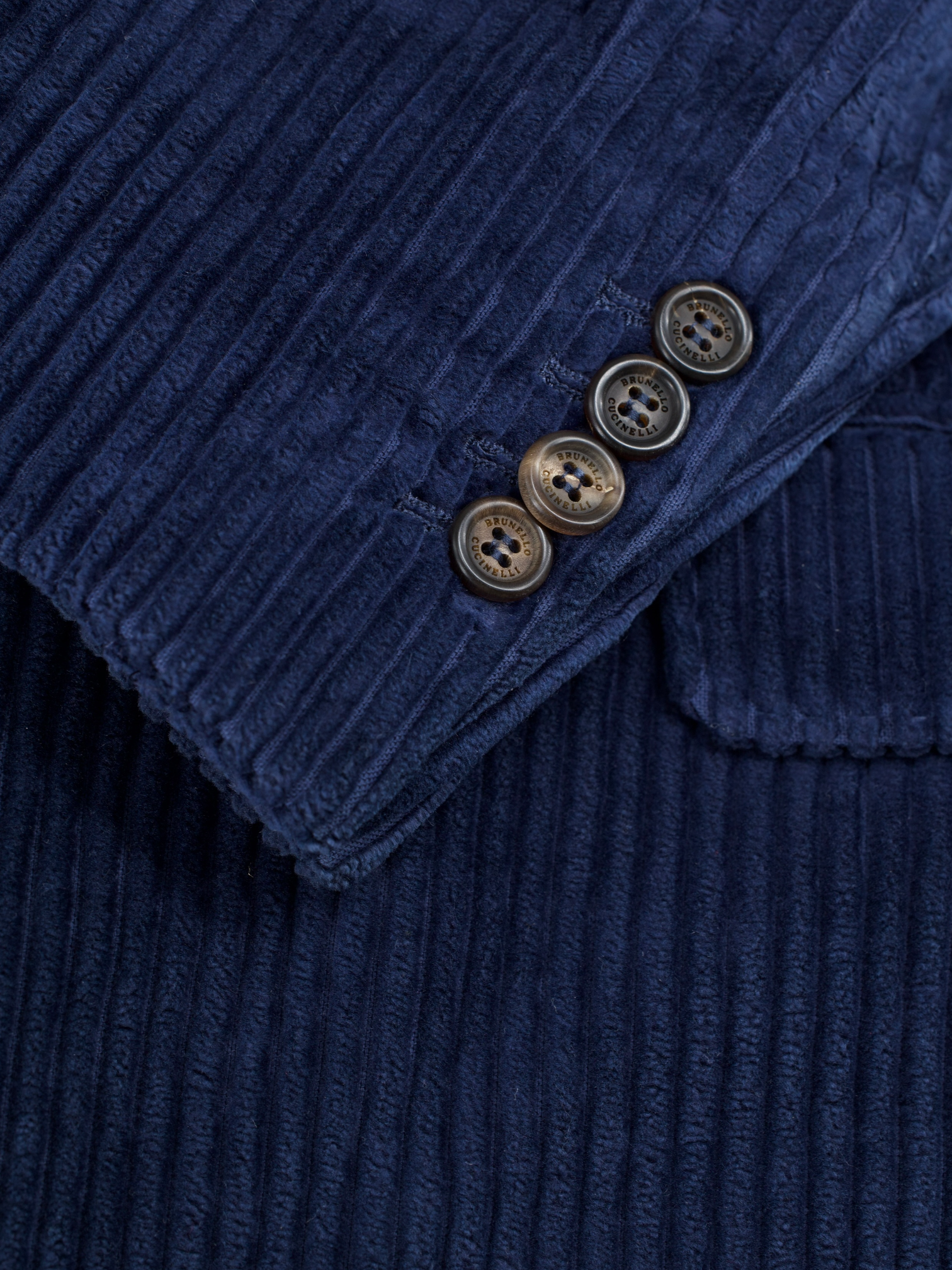 Brunello Cucinelli Dark Blue Pure-Cotton Vulcano-Corduroy Jacket