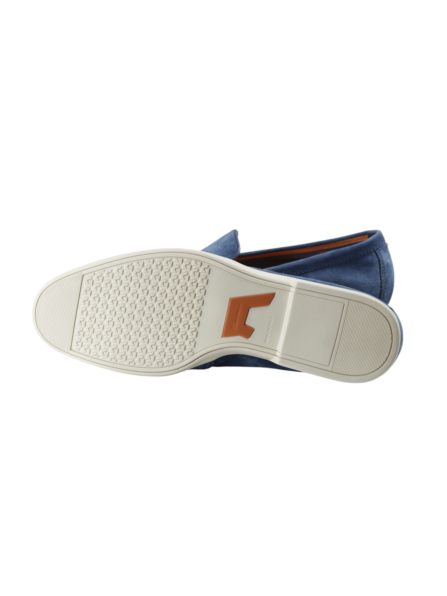 Santoni Light Blue Suede Malibu Loafer