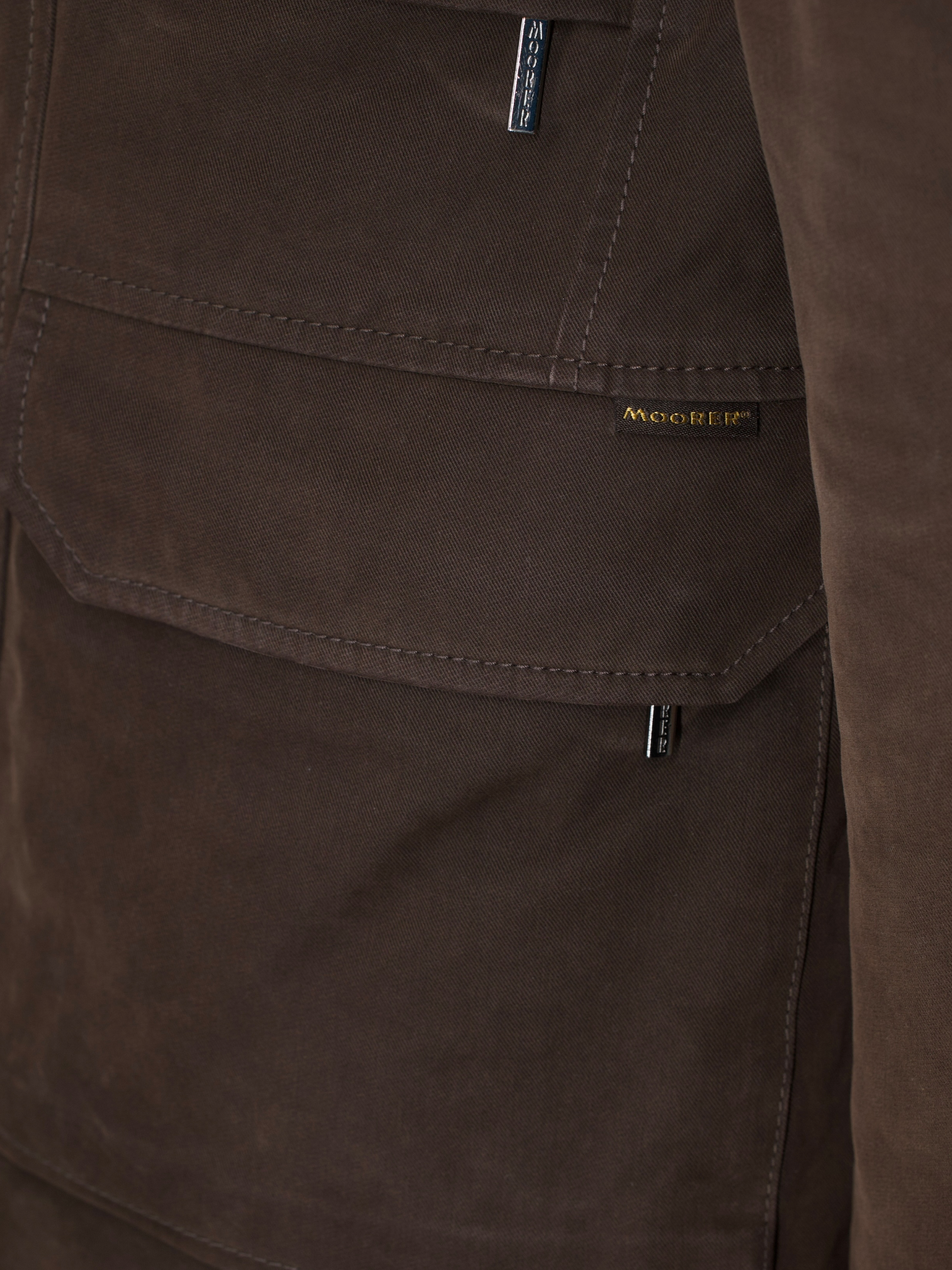 MooRER Chocolate Brown Cotton-Twill Fieldjacket