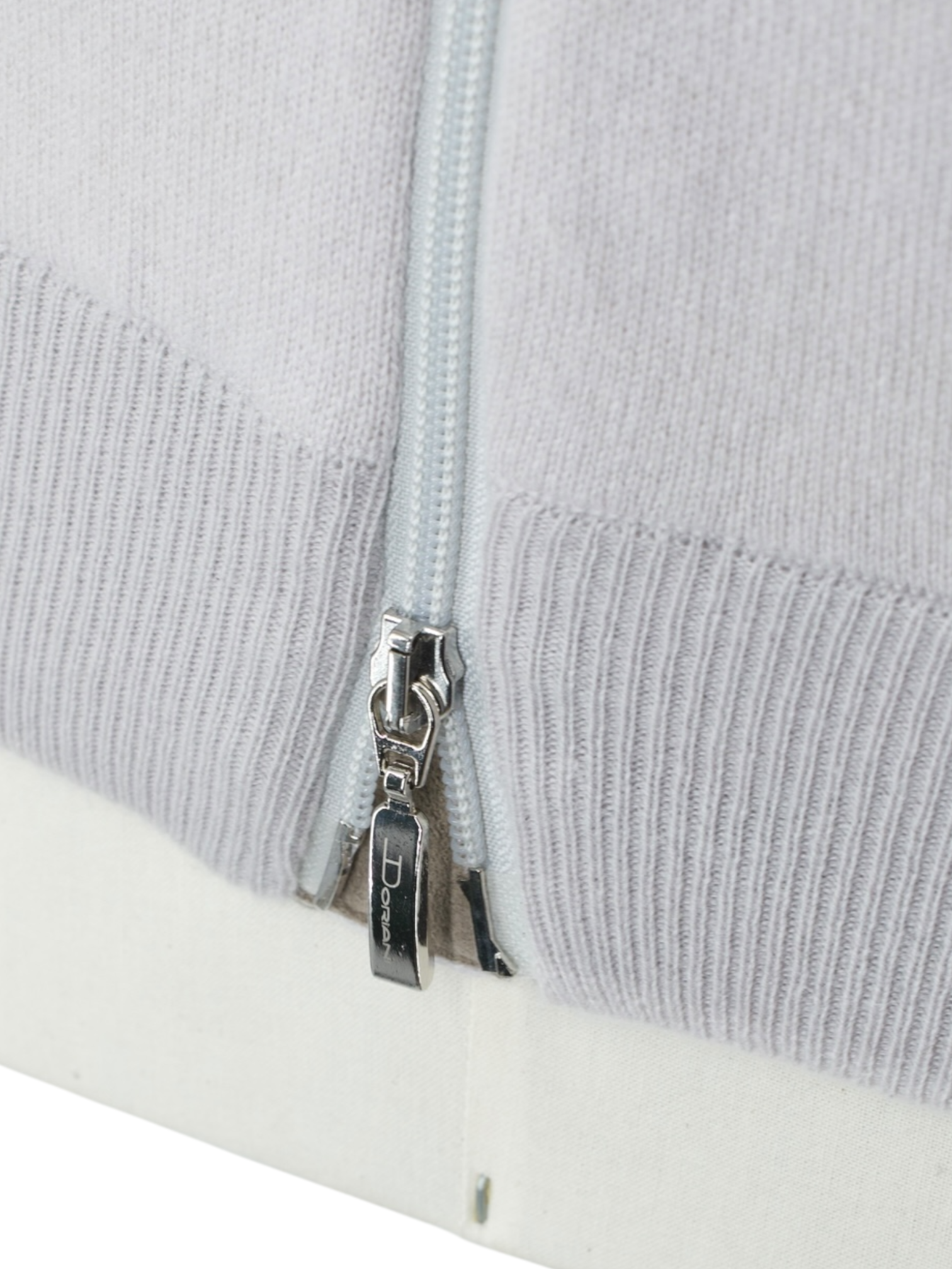 Doriani Greige Pure Cashmere Full-Zip Hooded Sweater