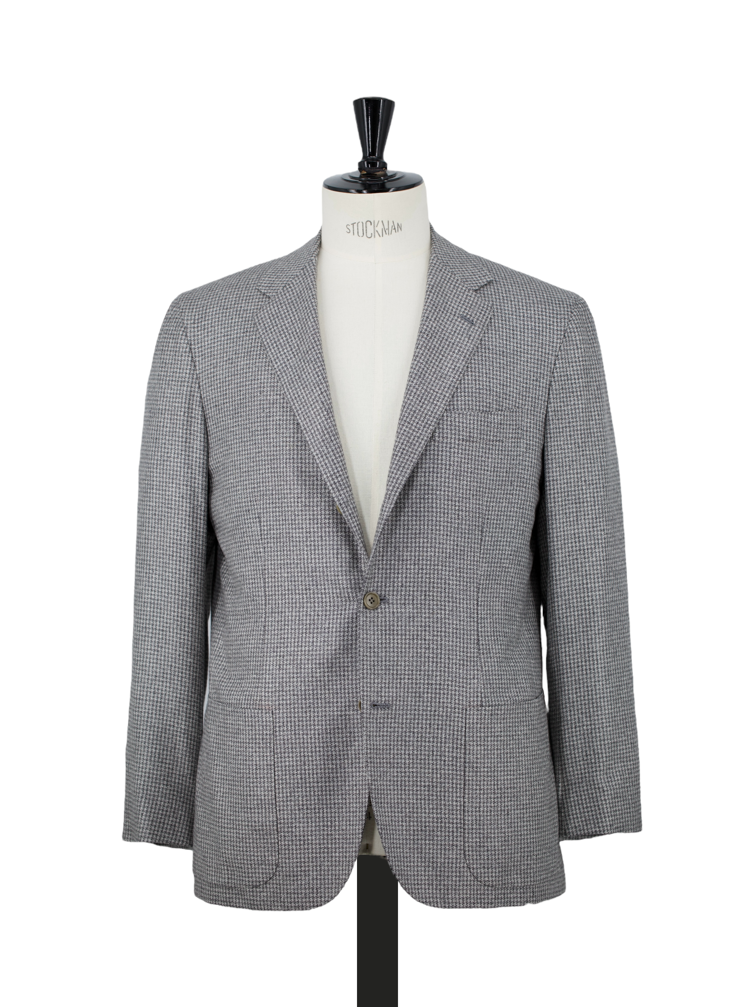 Kiton Grey Silk & Cashmere Pied de Poule Jacket