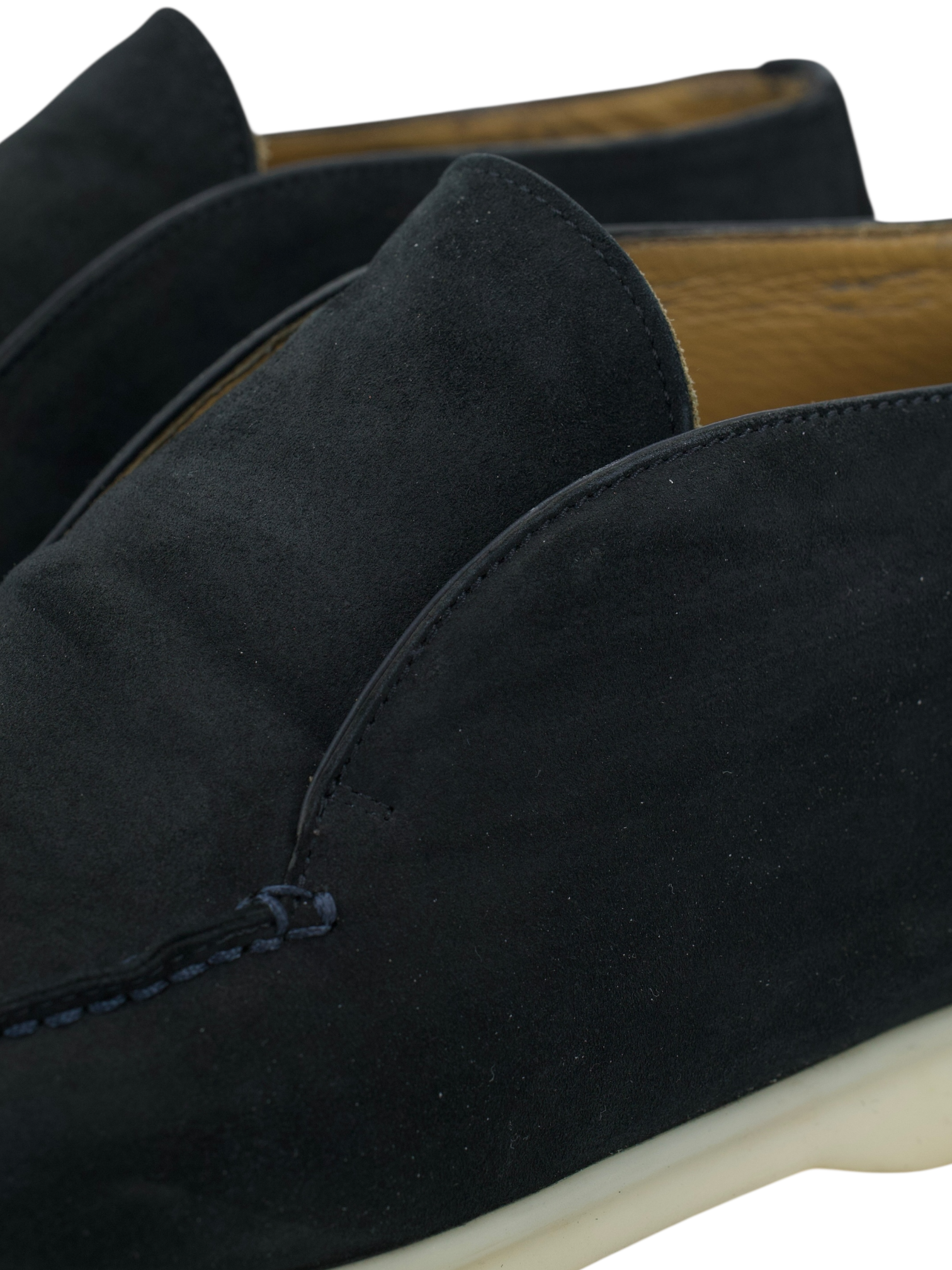 Loro Piana Navy Suede Open Walk Ankle Boots
