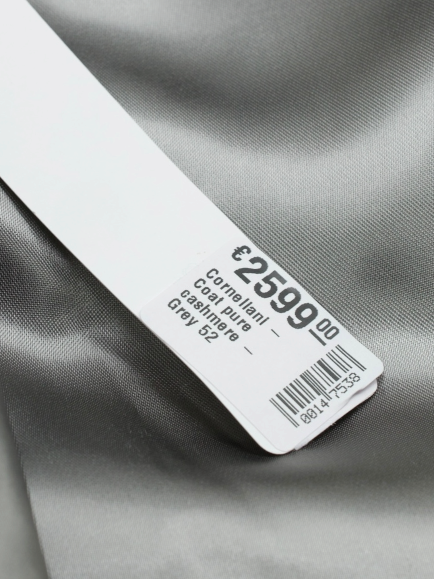 Corneliani Light Grey Pure-Cashmere Martingale-Belt Sartorial Overcoat