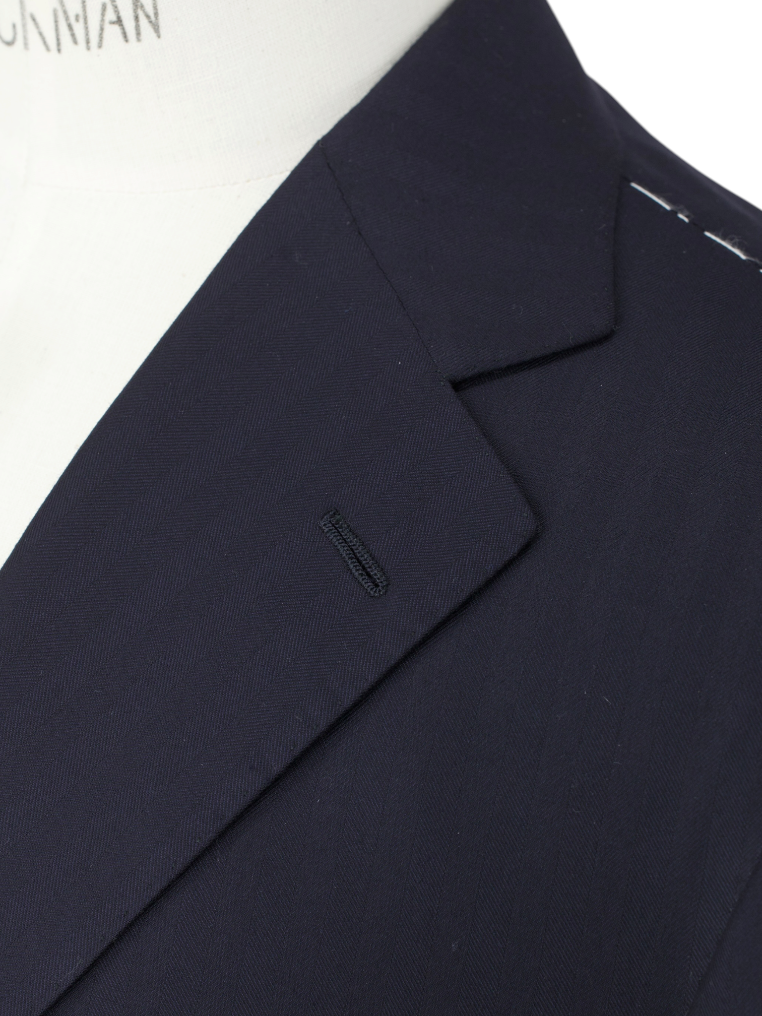 Cesare Attolini Deep Navy Super 210's Shadow-Herringbone Suit