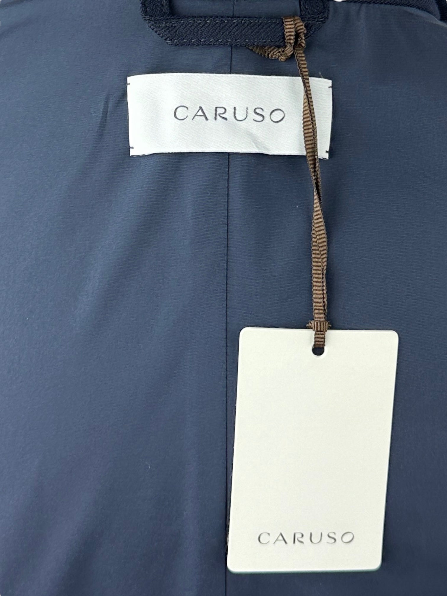 Caruso Navy Gabardine Raincoat
