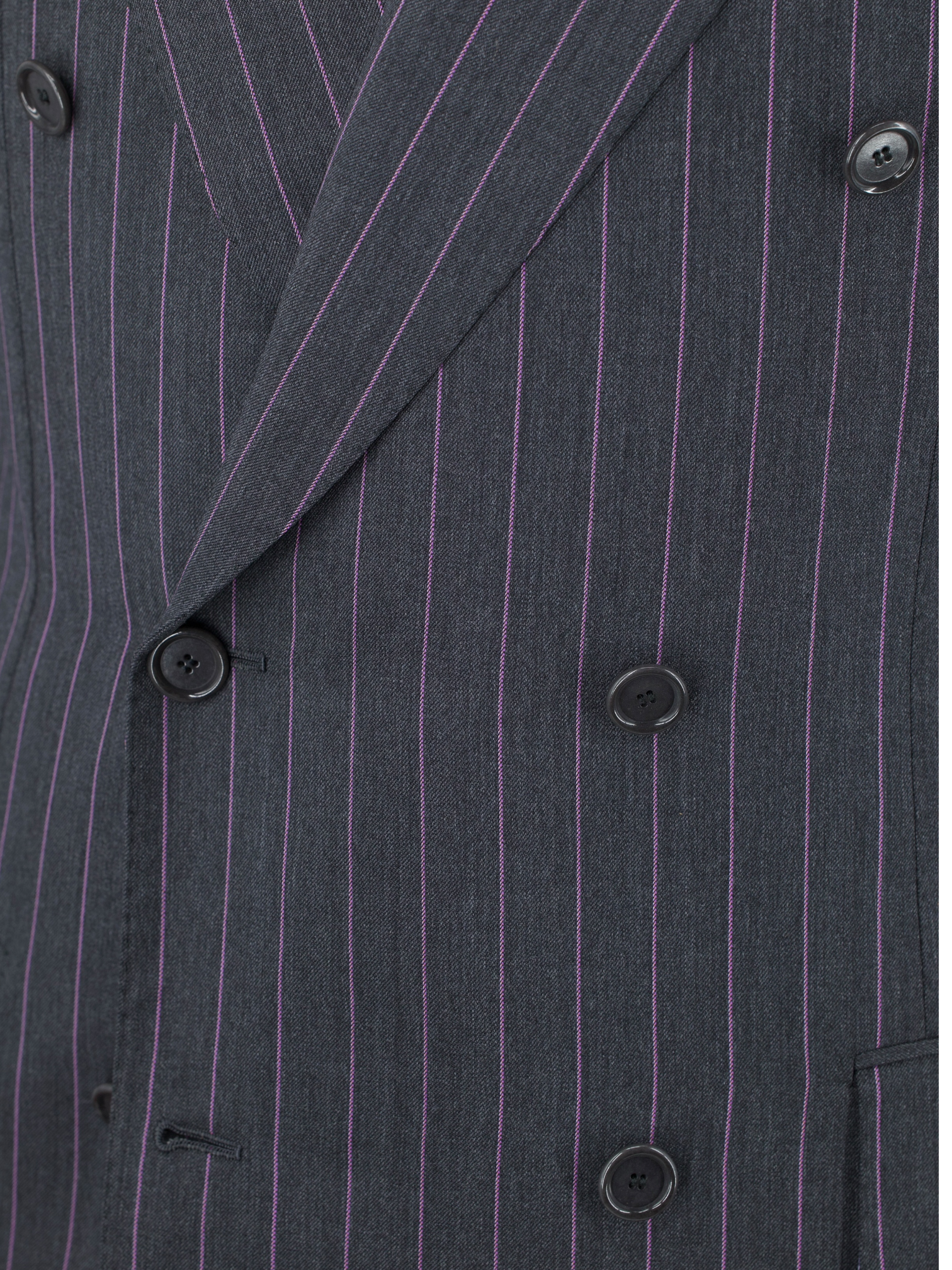 Cesare Attolini Grey & Pink Fine-Wool Double-Breasted Pinstripe Suit