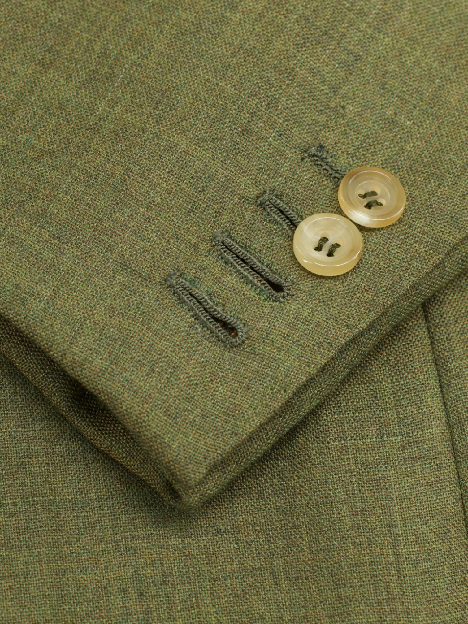 Kiton Moss Green Vintage Pure Cashmere Plain-Weave Jacket