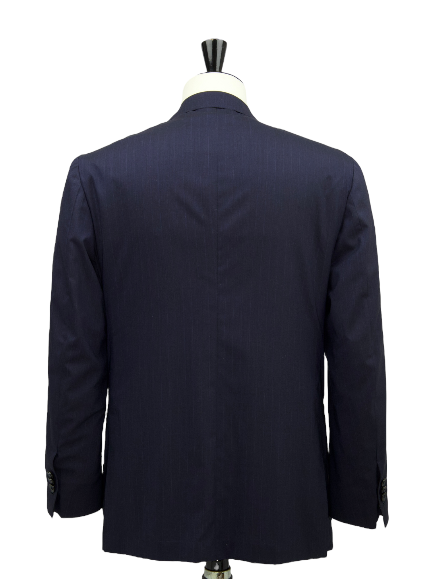 Kiton Navy 14-Micron Natural Stretch Pinstripe Suit