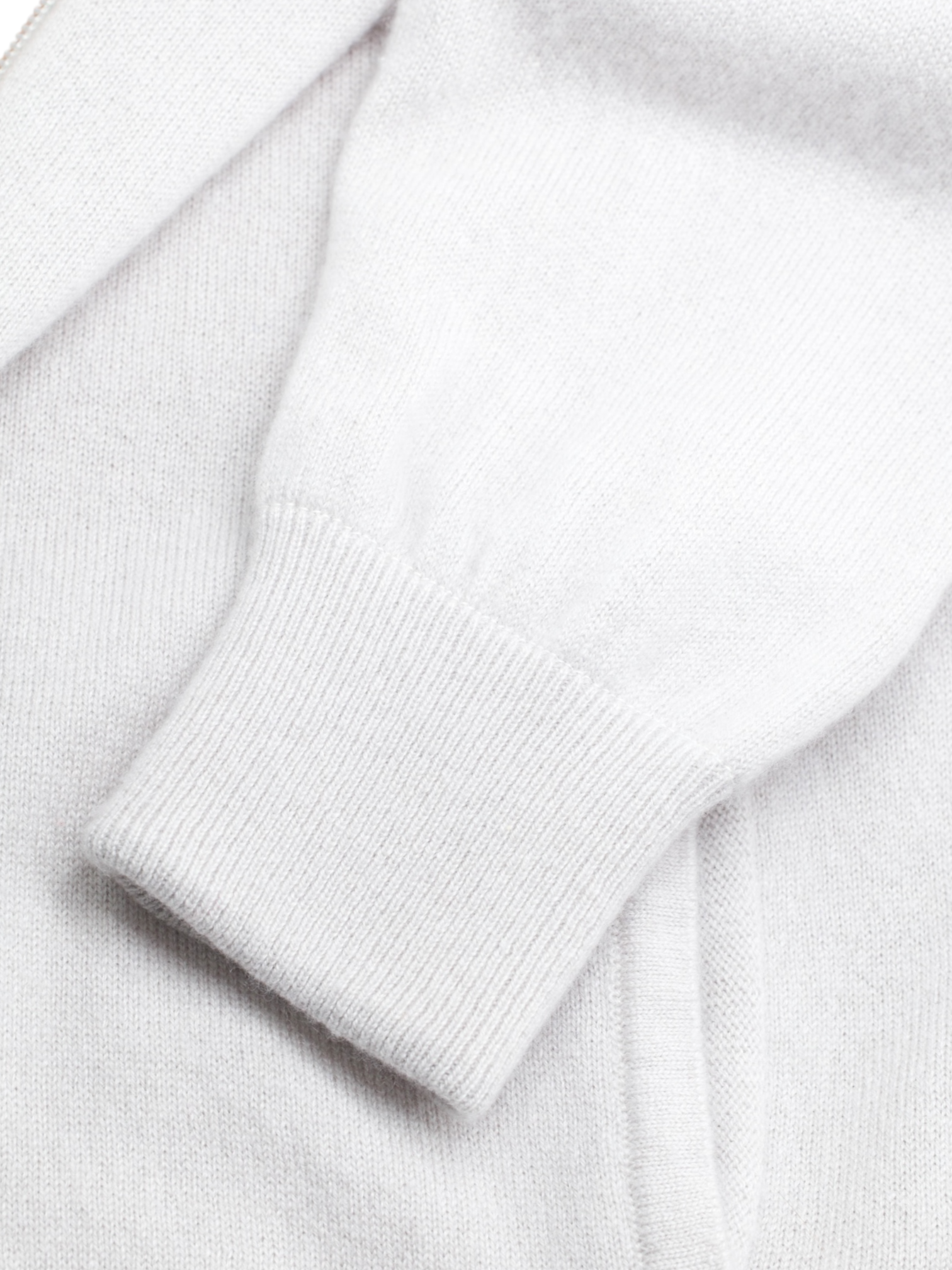 Doriani Greige Pure Cashmere Full-Zip Hooded Sweater