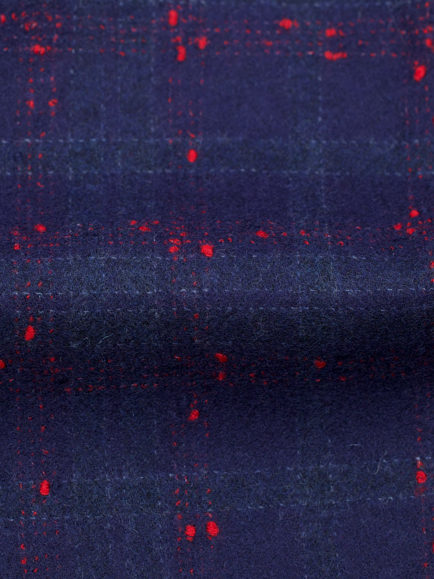 Isaia Dark Blue & Red Wool-Blend Splatter-Check Jacket