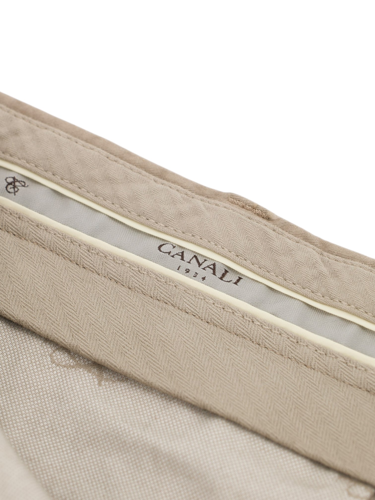 Canali Light Brown Cotton Stretch Tapered Dress Chino