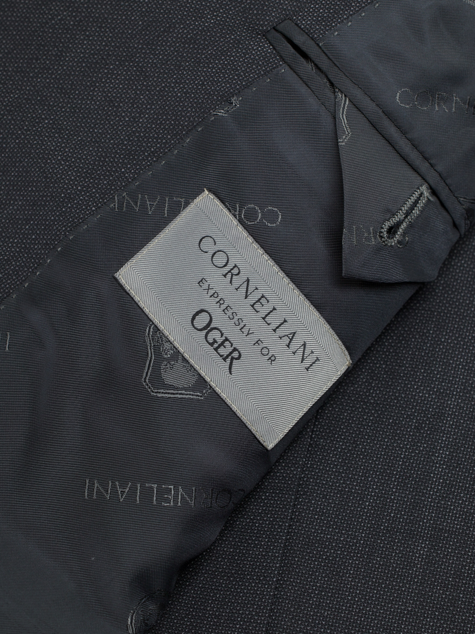 Corneliani Dark Grey Wool & Stretch Birdseye Suit
