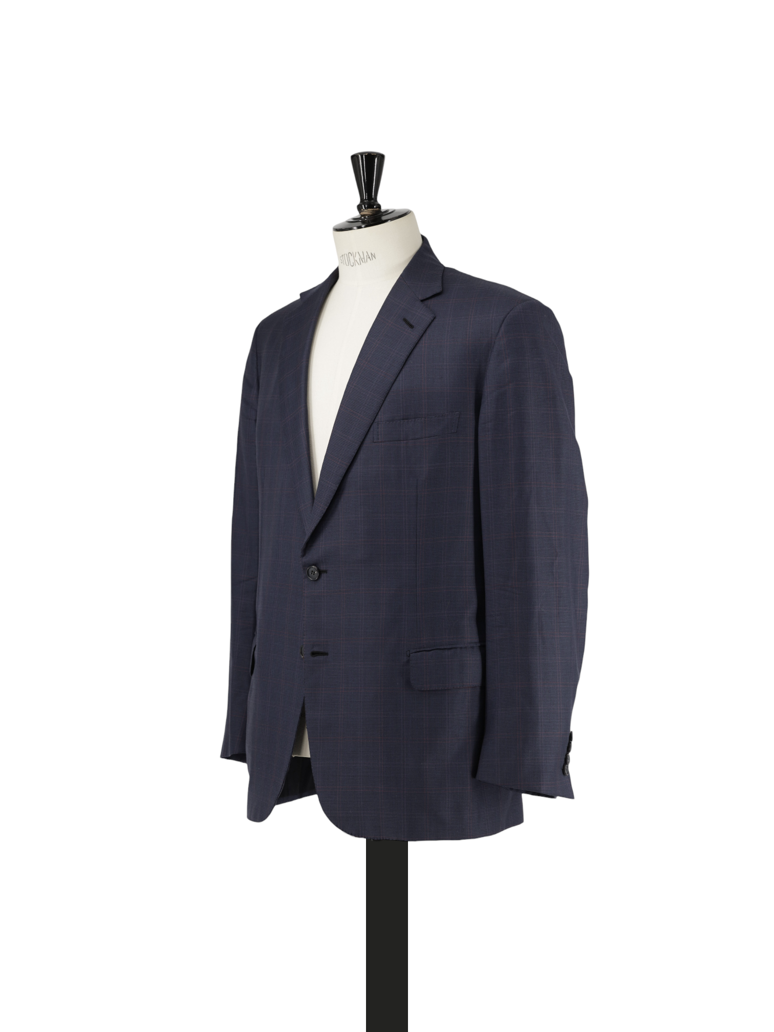 Brioni Navy & Red Wool-Silk Blend Windowpane Colosseo Suit