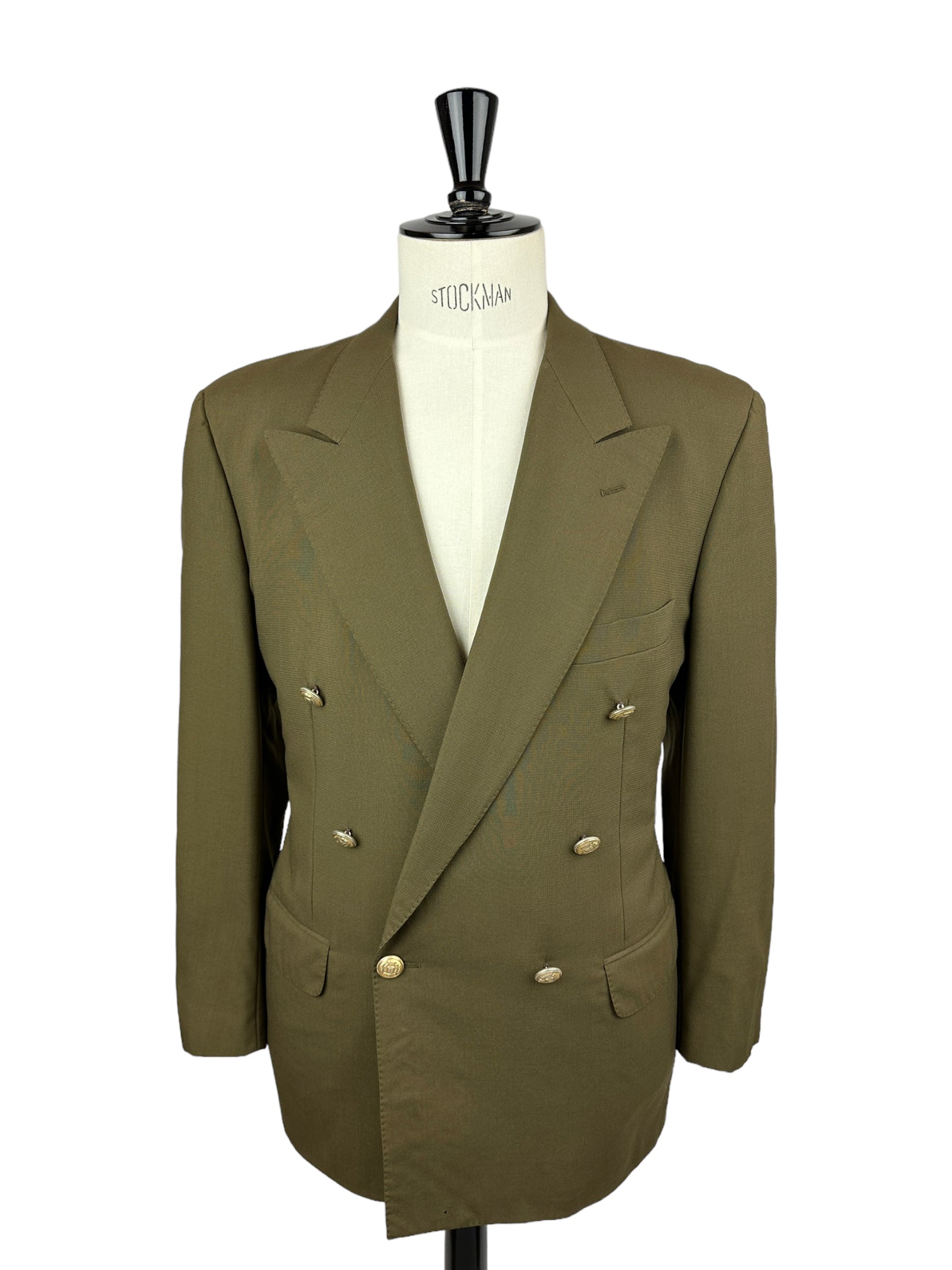 Corneliani Vintage Military Green Double Breasted Jacket