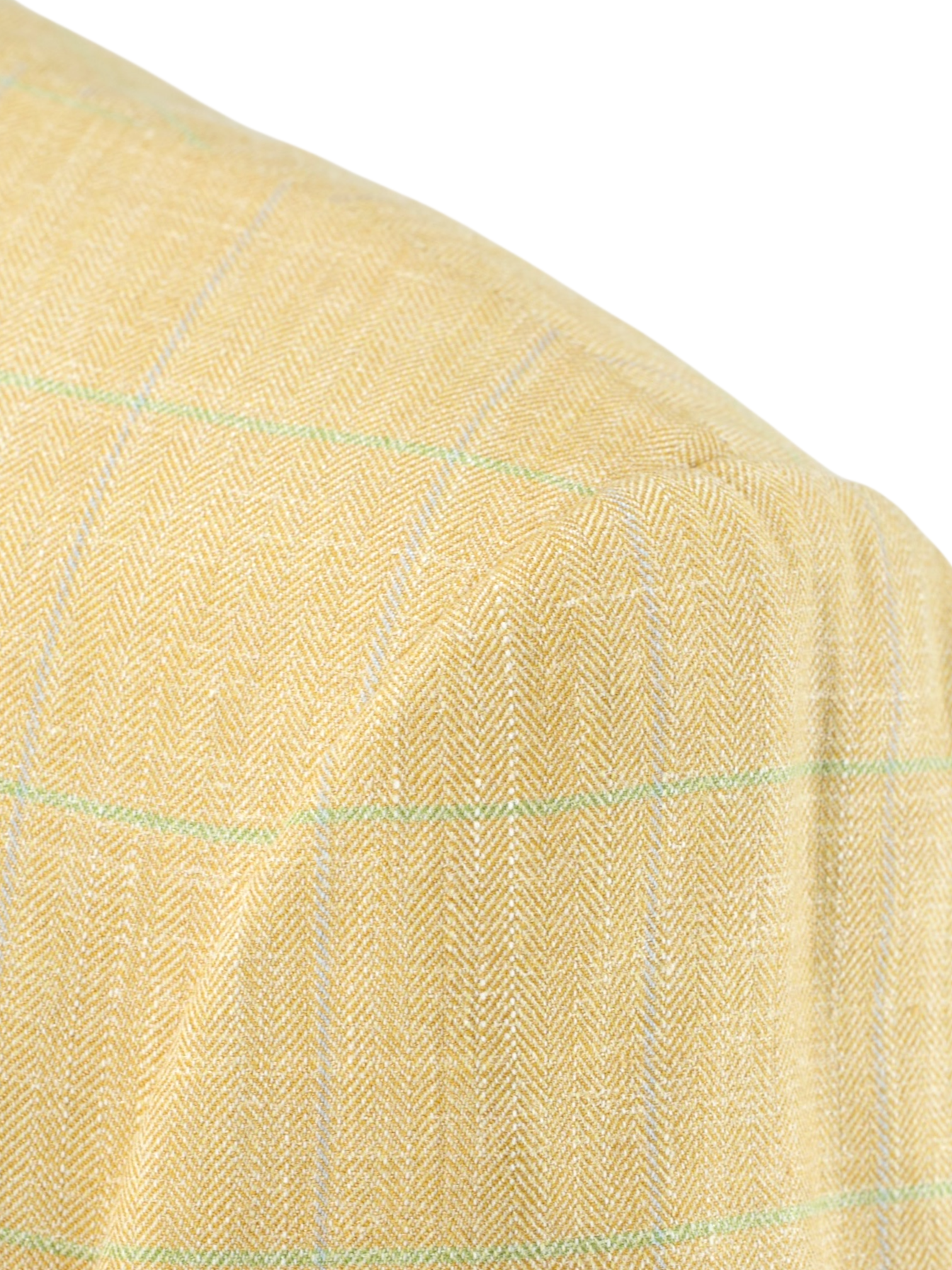 Brioni Light Yellow & Green Wool, Silk & Linen Windowpane Nomentano Jacket