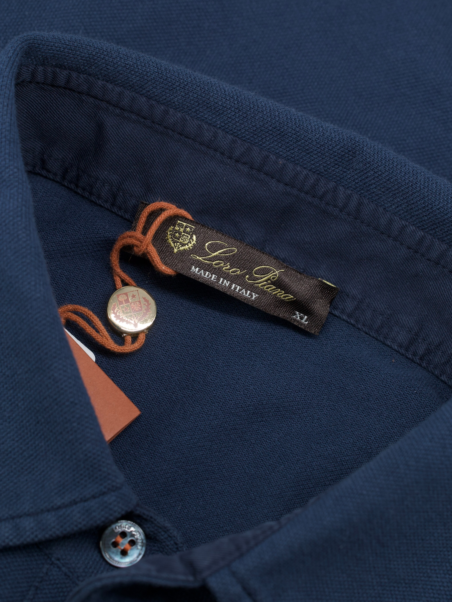 Loro Piana Dark Blue Lightweight Cotton-Pique Polo