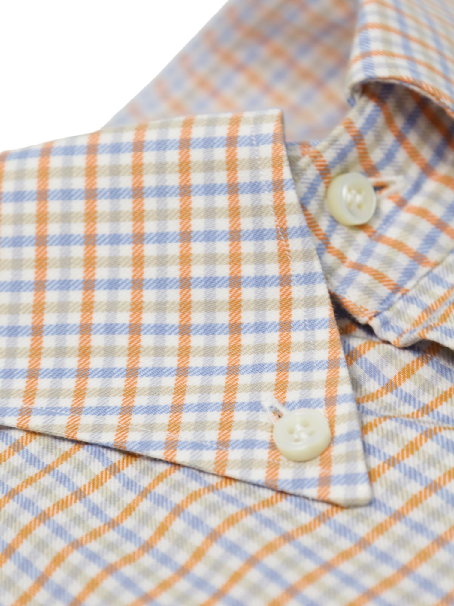 Fray Orange & Light Blue Gingham Check Shirt