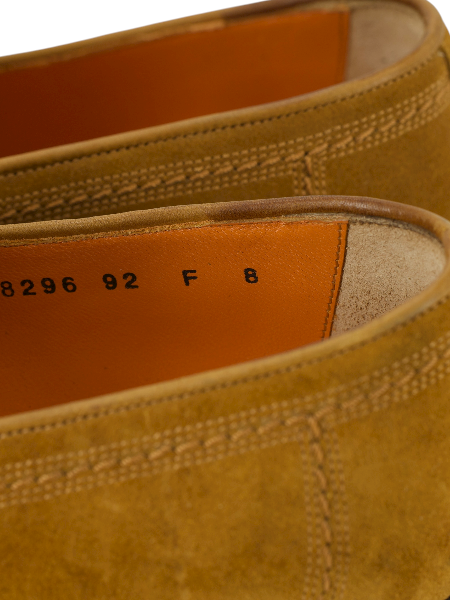 Santoni Caramel Brown Handgrade Suede Strap Loafer