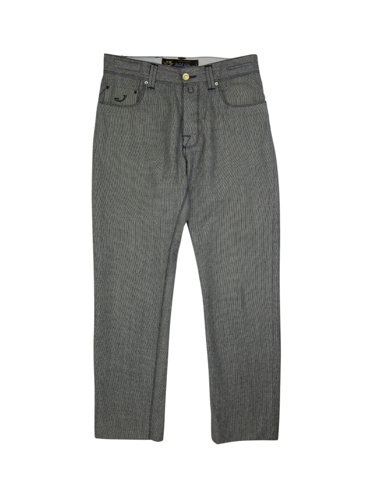 Jacob Cohen Grey Wool Puppytooth 5-Pocket Chino