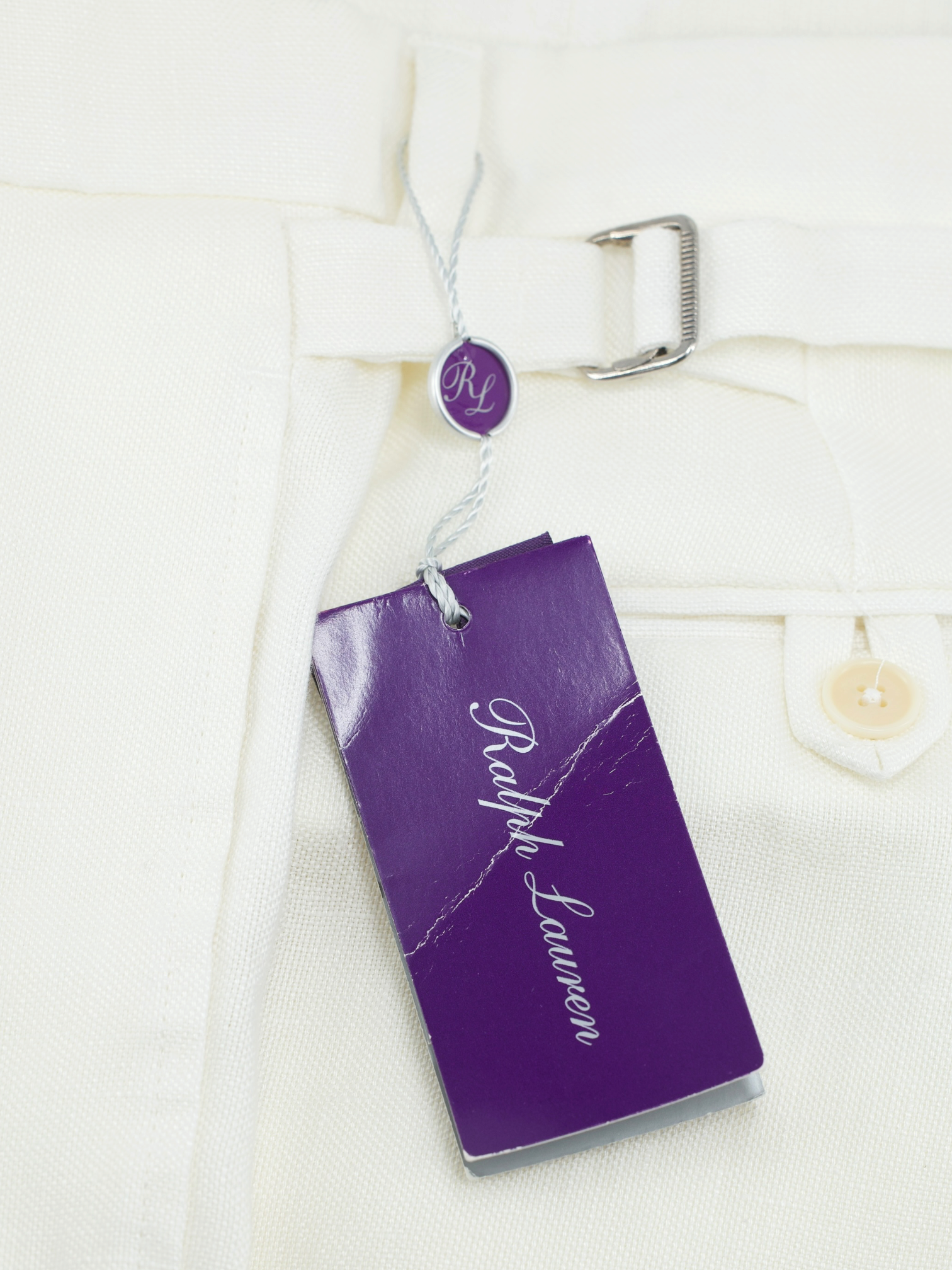 Ralph Lauren Purple Label White Linen Summer Trousers