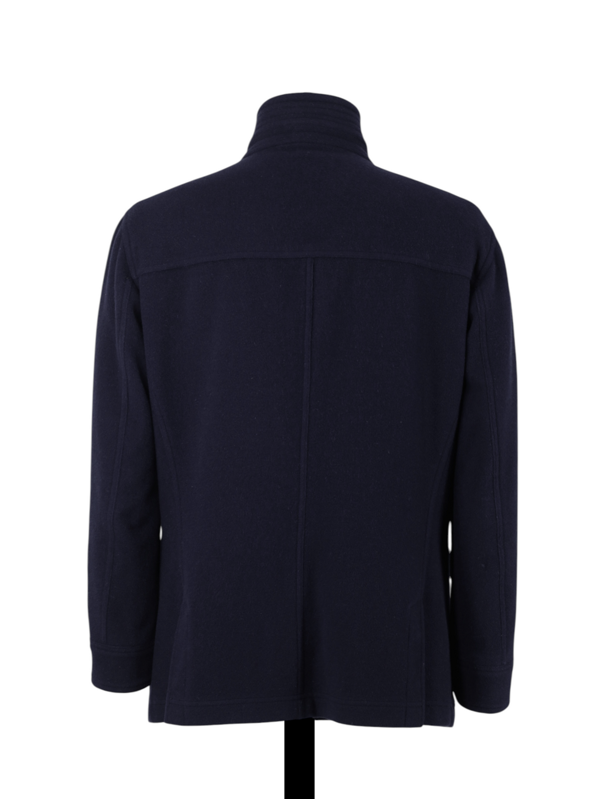 Brunello Cucinelli Navy Wool, Angora & Silk Duffle Coat