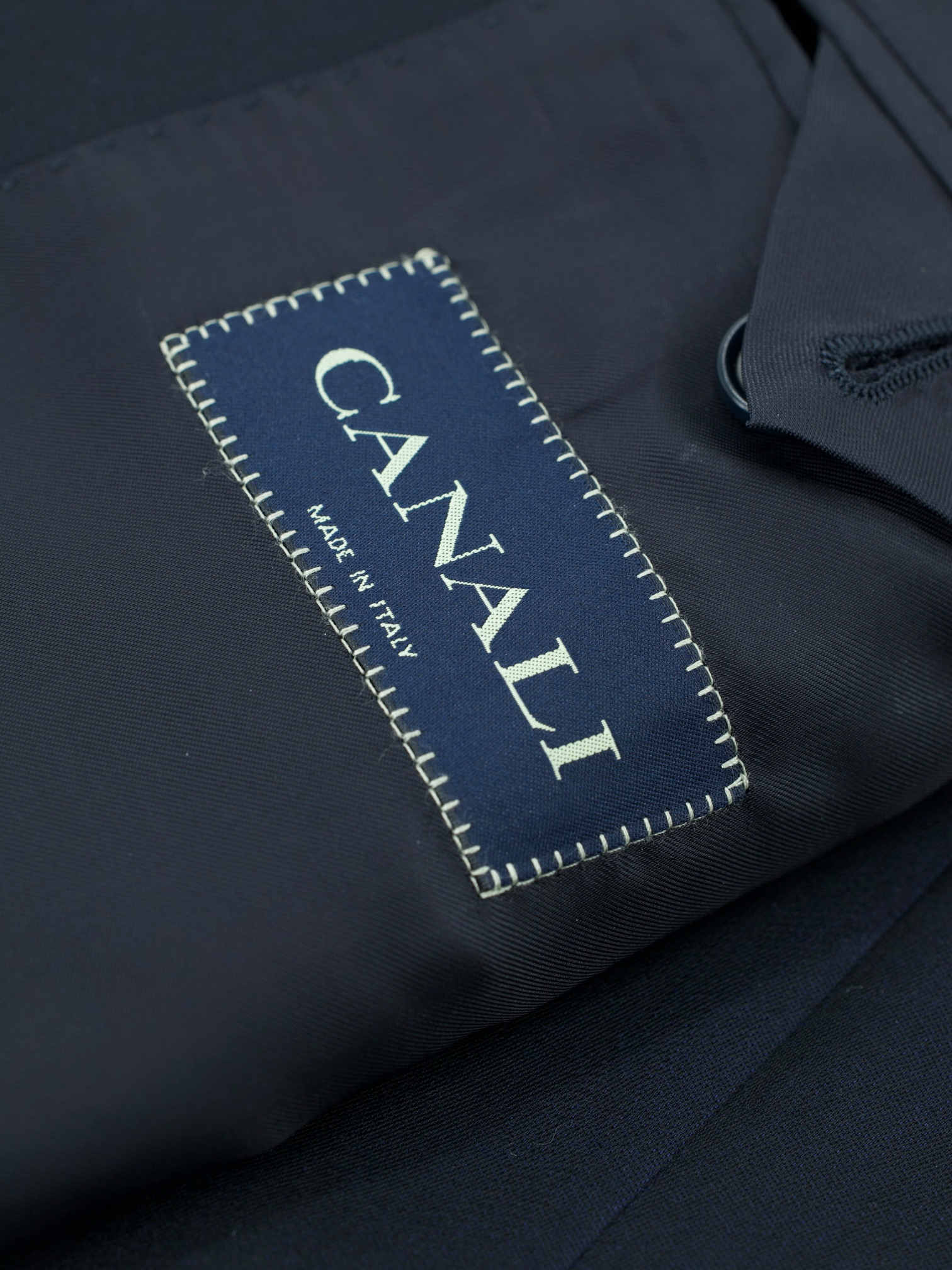 Canali Navy Super 120's Wool Twill Jacket