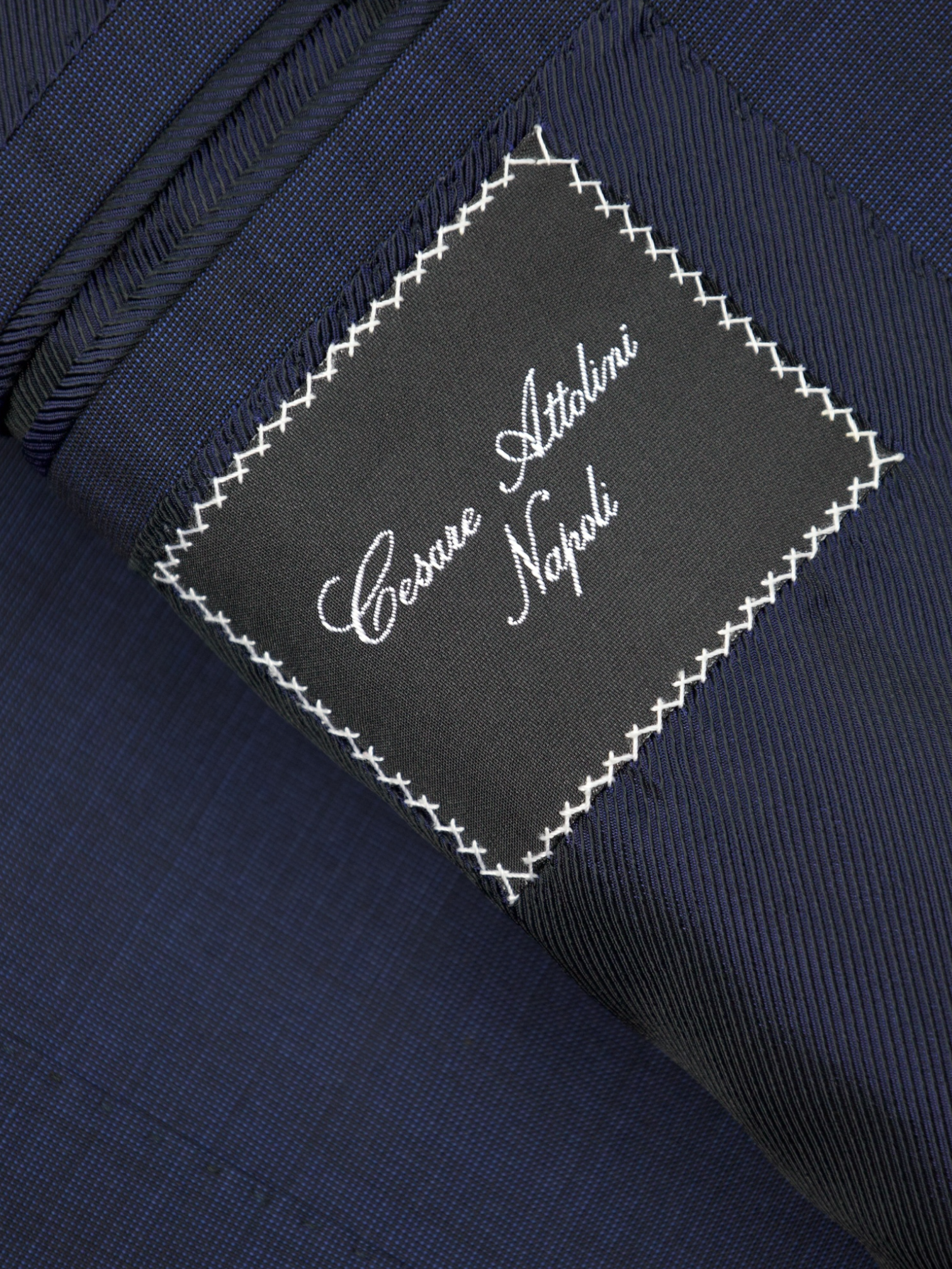 Cesare Attolini Blue Wool & Mohair Pinpoint Suit