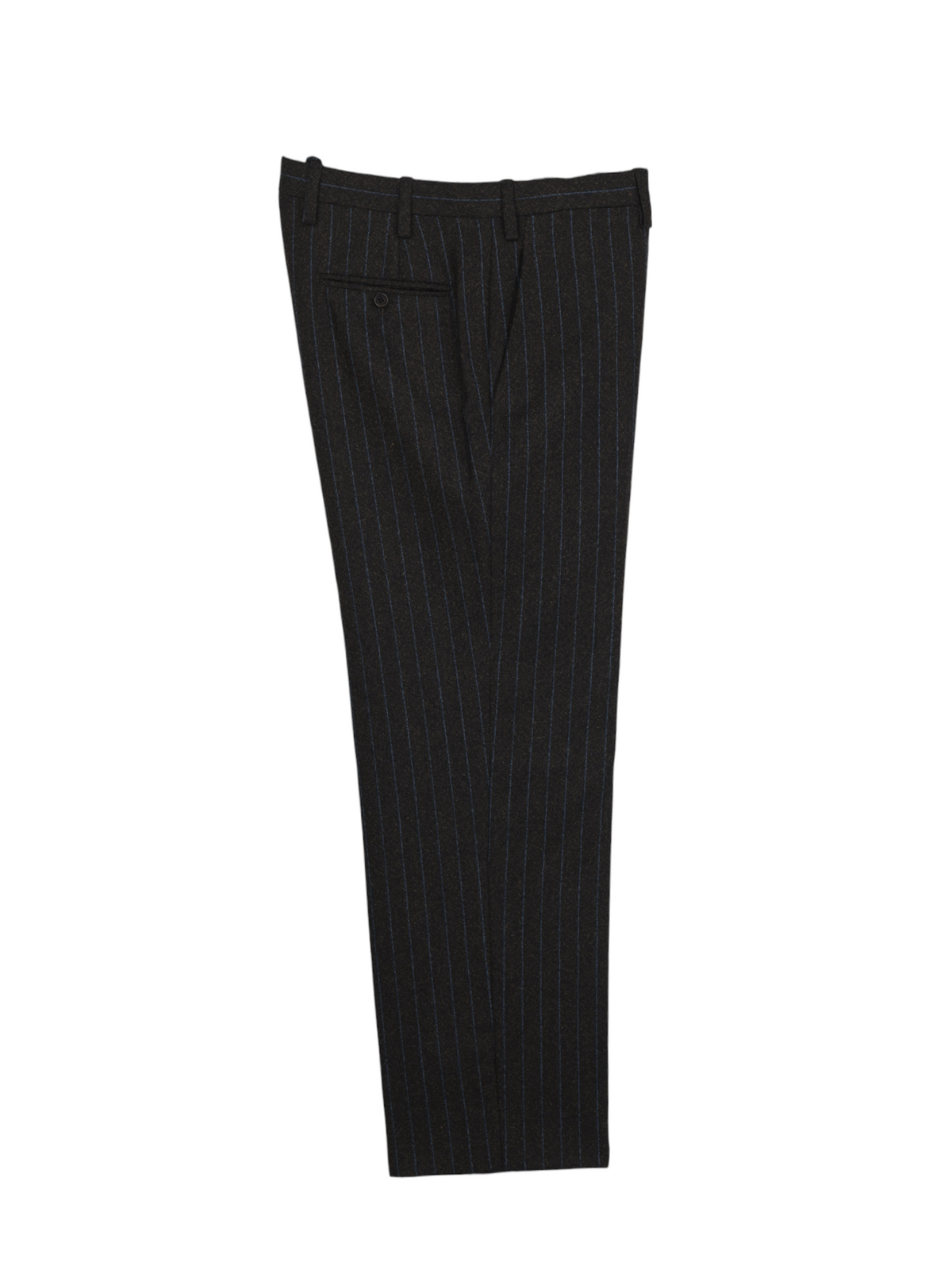 Kiton Dark Taupe & Azure Blue Brushed-Wool Pinstripe Suit