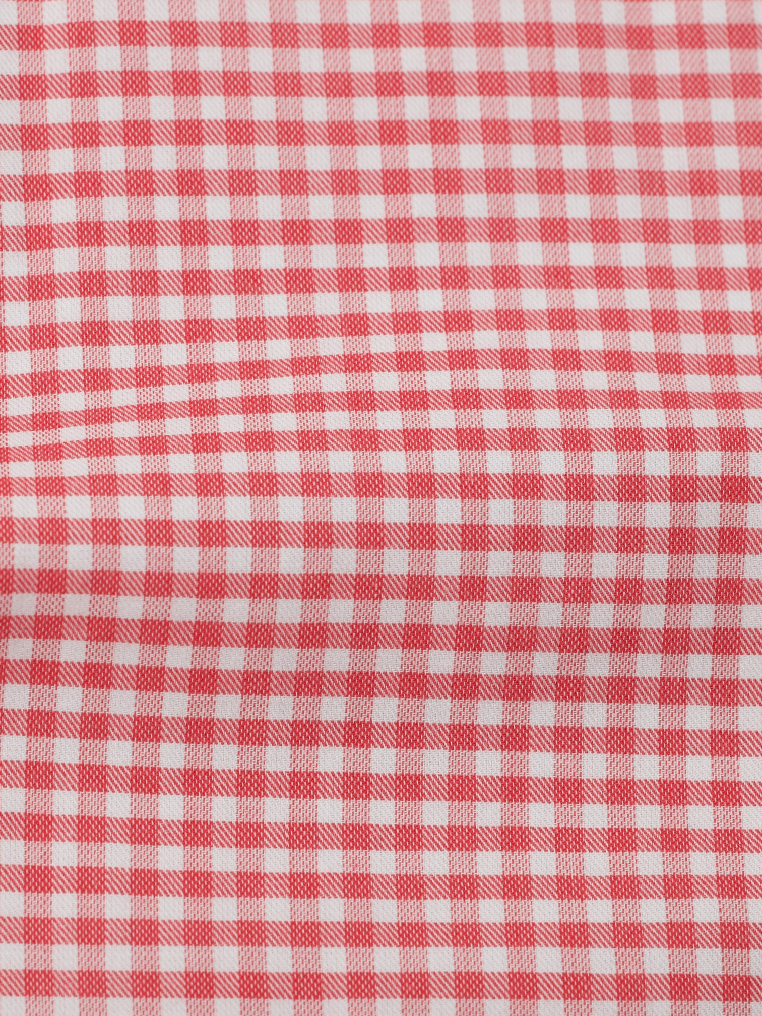 Finamore Soft Red & White Cotton Gingham Check Shirt